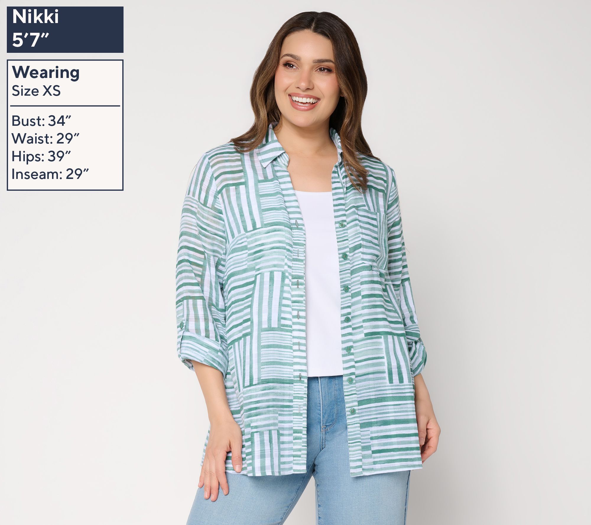 Joan Rivers Button Front Patch Pocket Boyfriend Fit Tunic - QVC.com