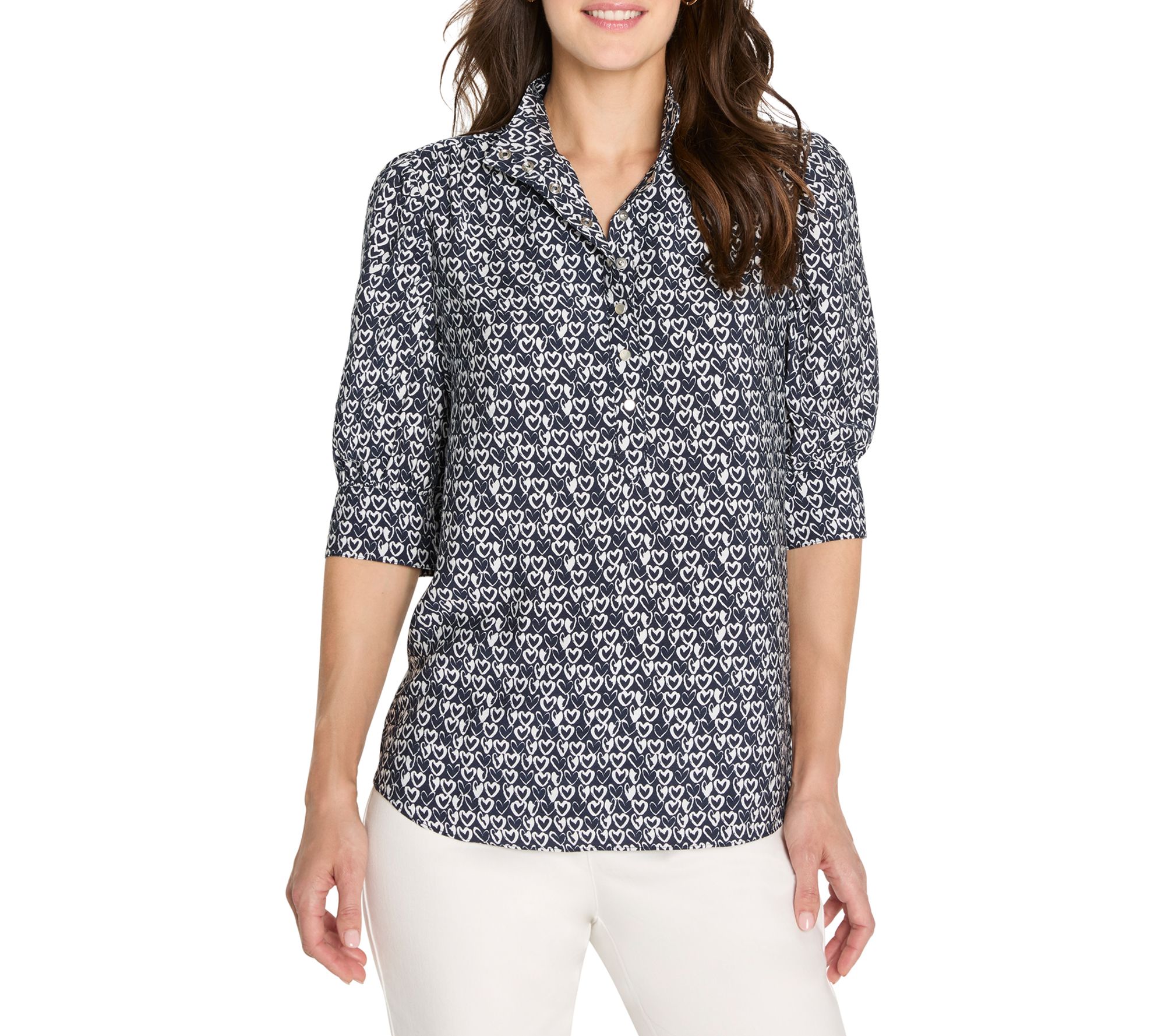 NIC+ZOE Etched Hearts Shirt