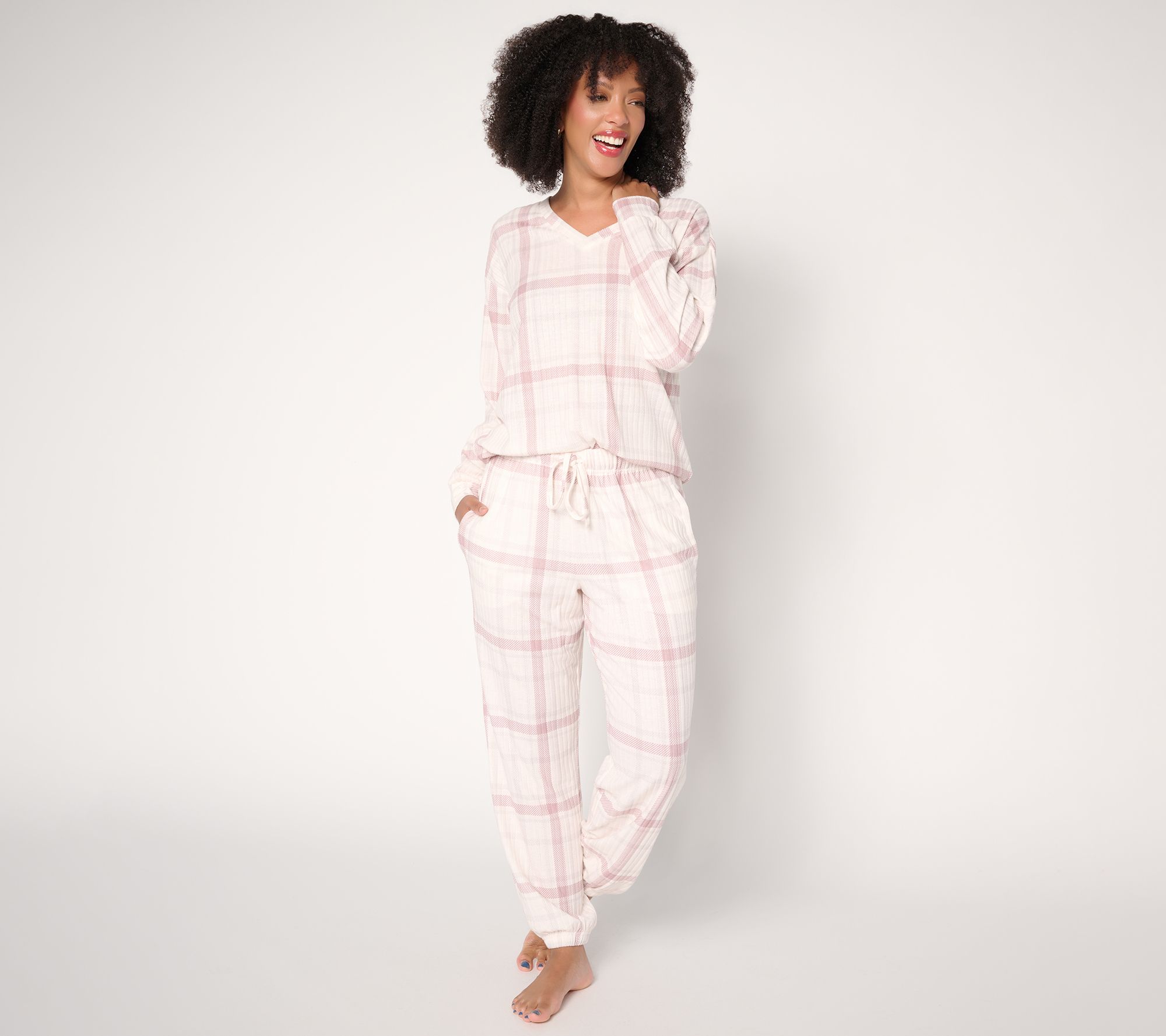 "As Is" Berkshire Homewear Printed Hacci Jogger Lounge