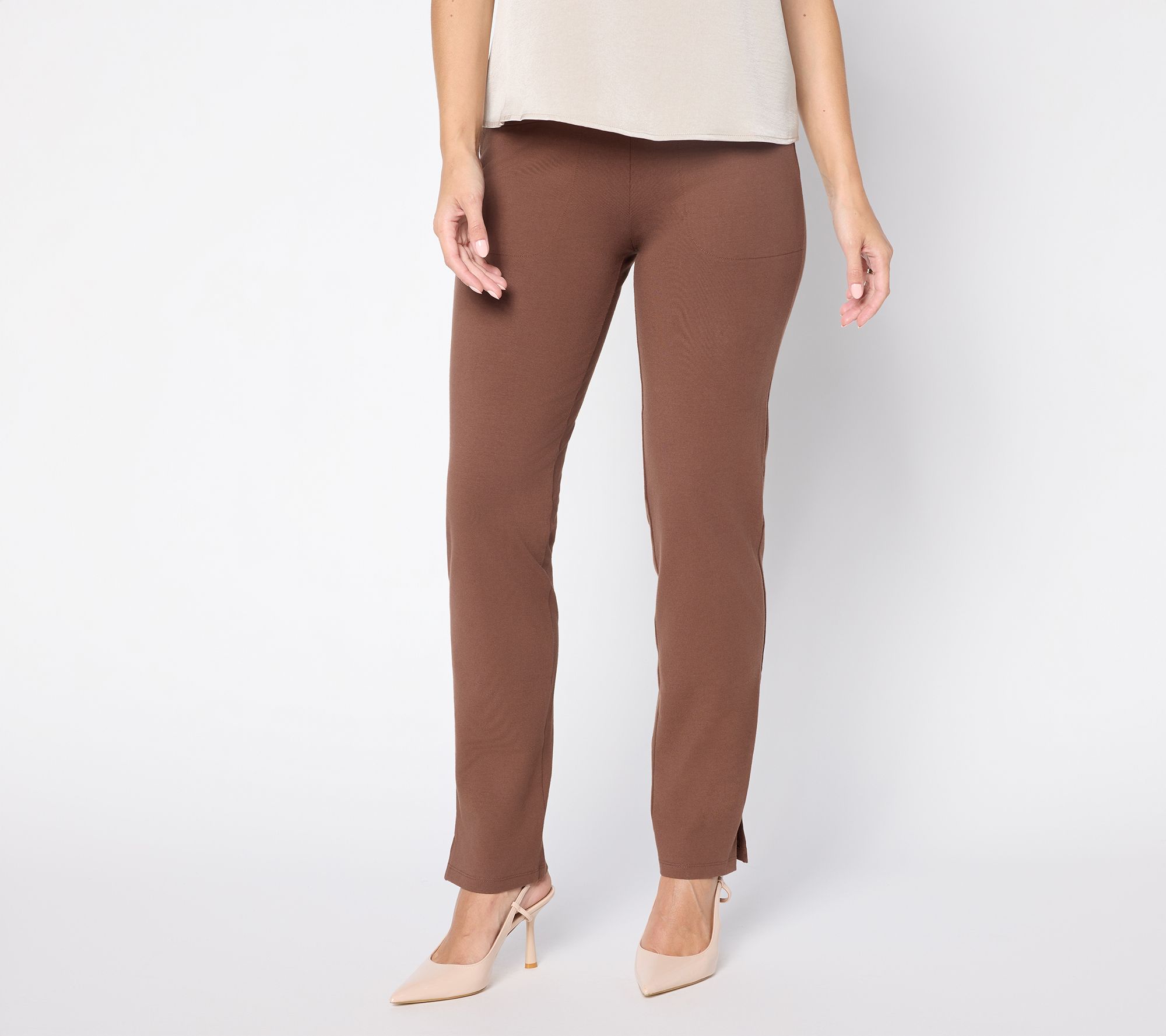 "As Is" Women with Control Regular 86/14 Straight Leg FullLength Pant