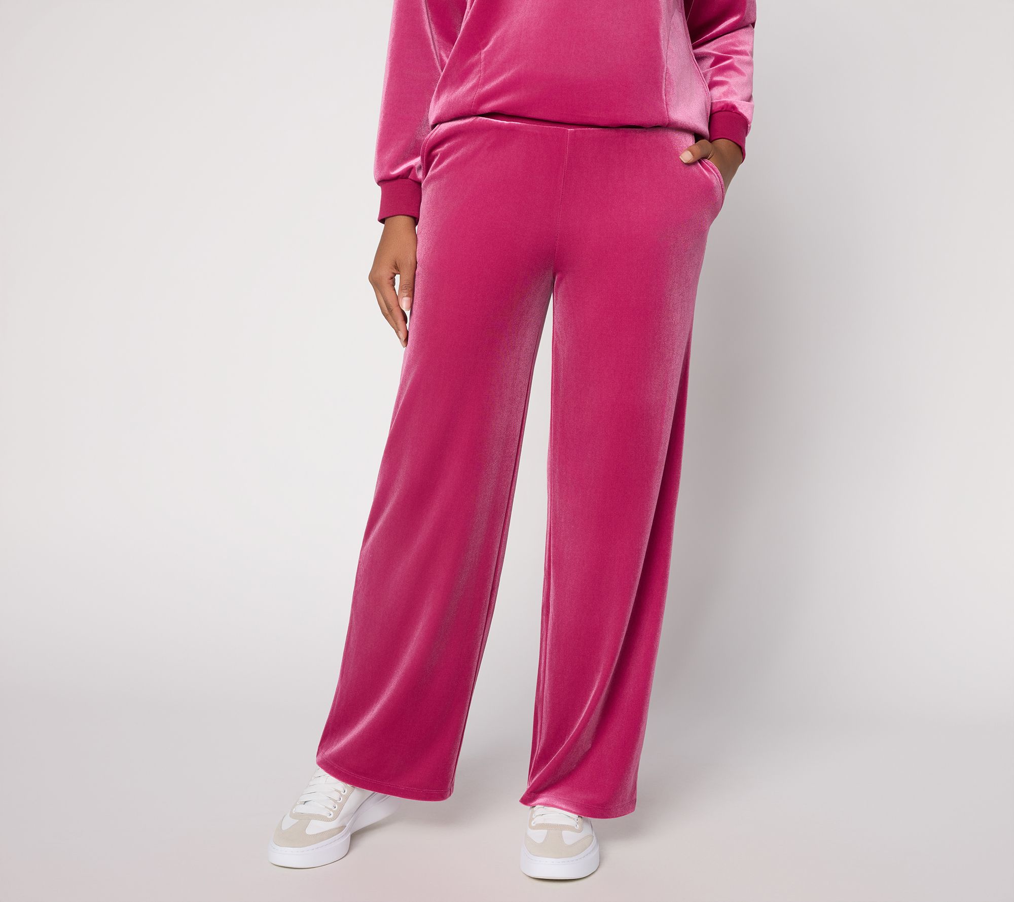 "As Is" LOGO by Lori Goldstein Reg Velvet Full Length Pants