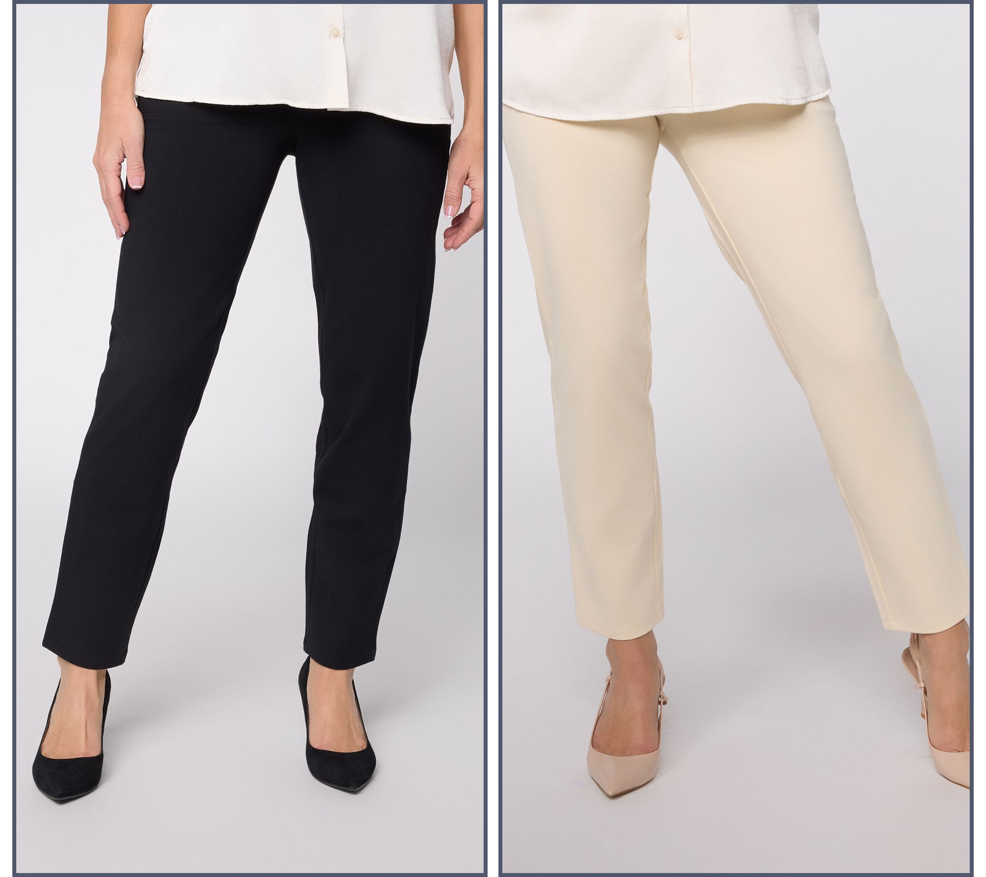 "As Is" Women with Control Tall Set/2 86/14 Slim Leg Ankle Pant