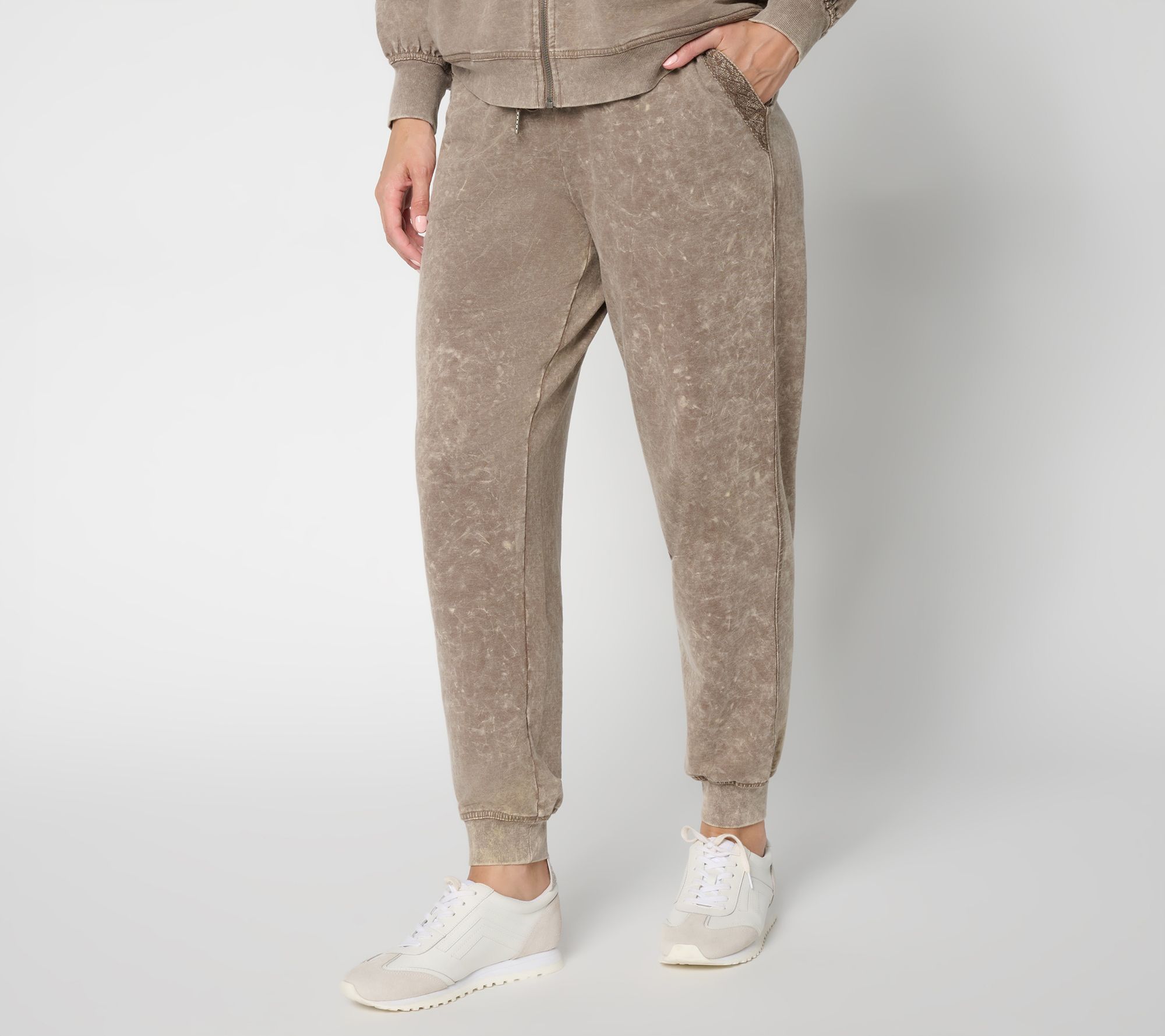 LOGO Lounge by Lori Goldstein Regular Washed Terry Ankle Jogger