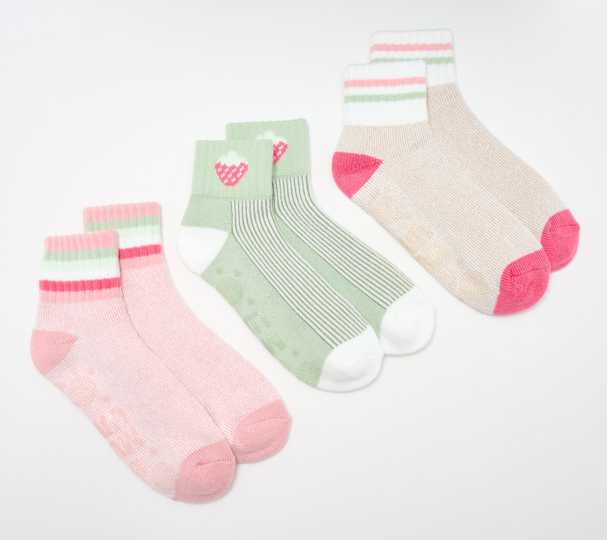 "As Is" MUK LUKS Set of 3 Terry Loop Lounge Socks