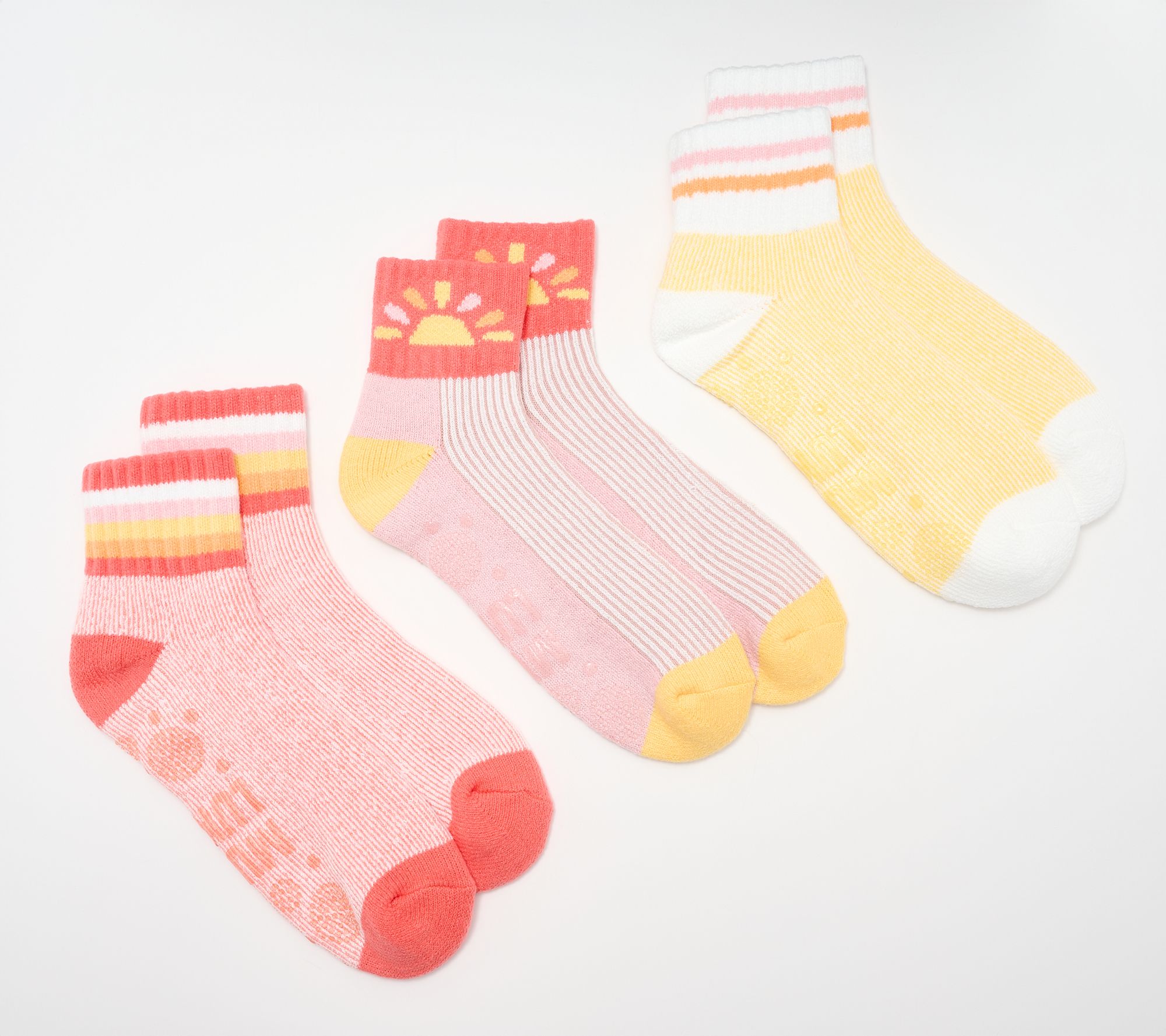 "As Is" MUK LUKS Set of 3 Terry Loop Lounge Socks