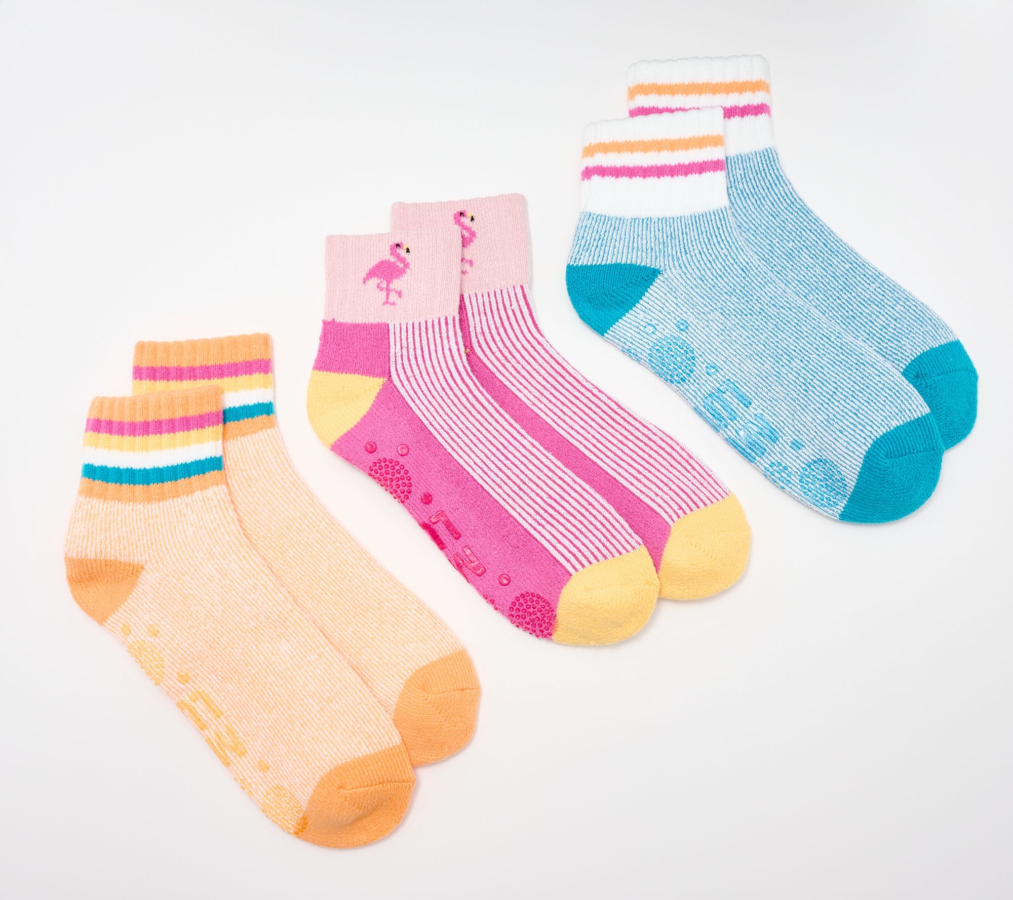 "As Is" MUK LUKS Set of 3 Terry Loop Lounge Socks