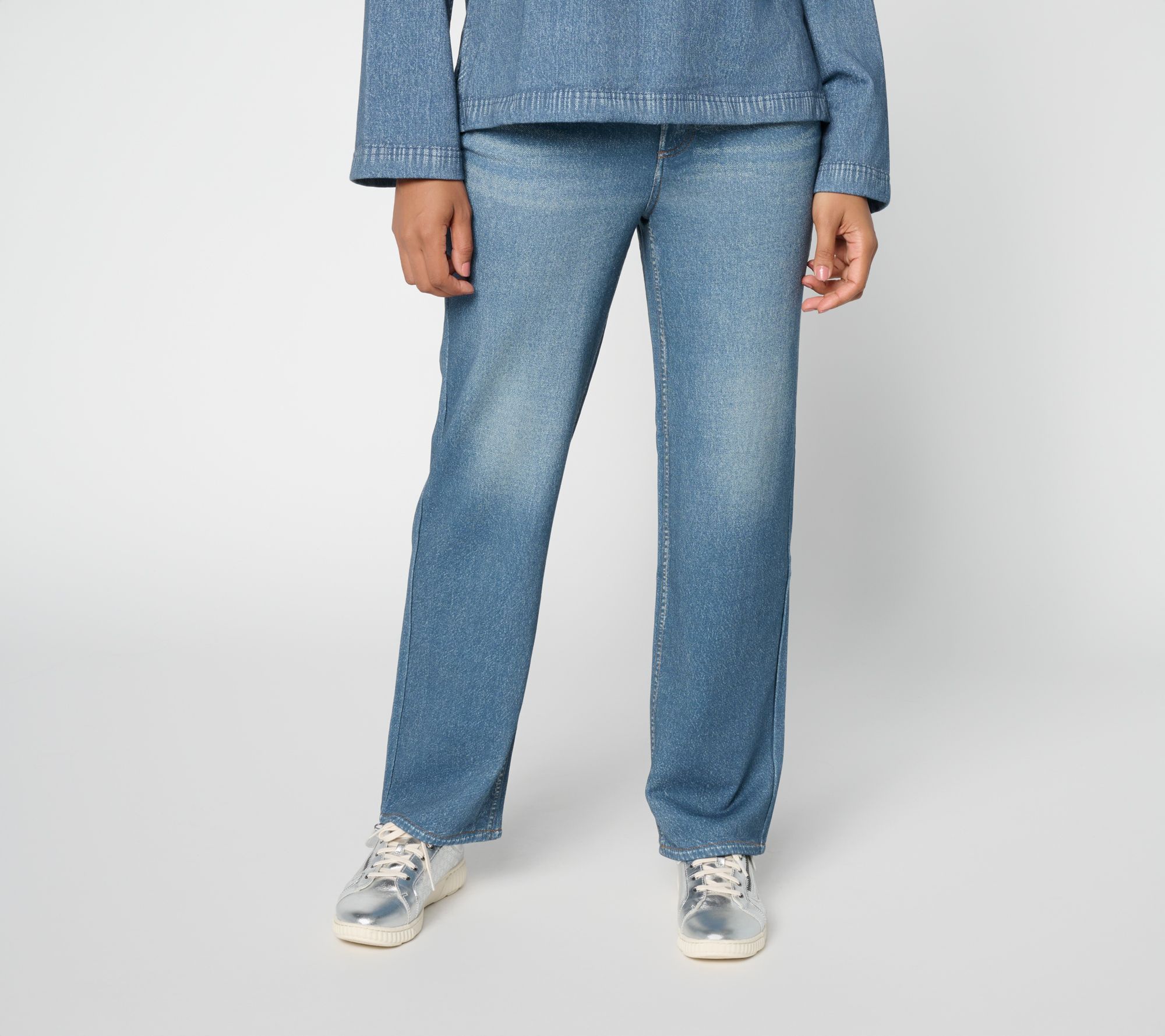  AnyBody Regular Denim Effect French Terry Sweatpant Jean