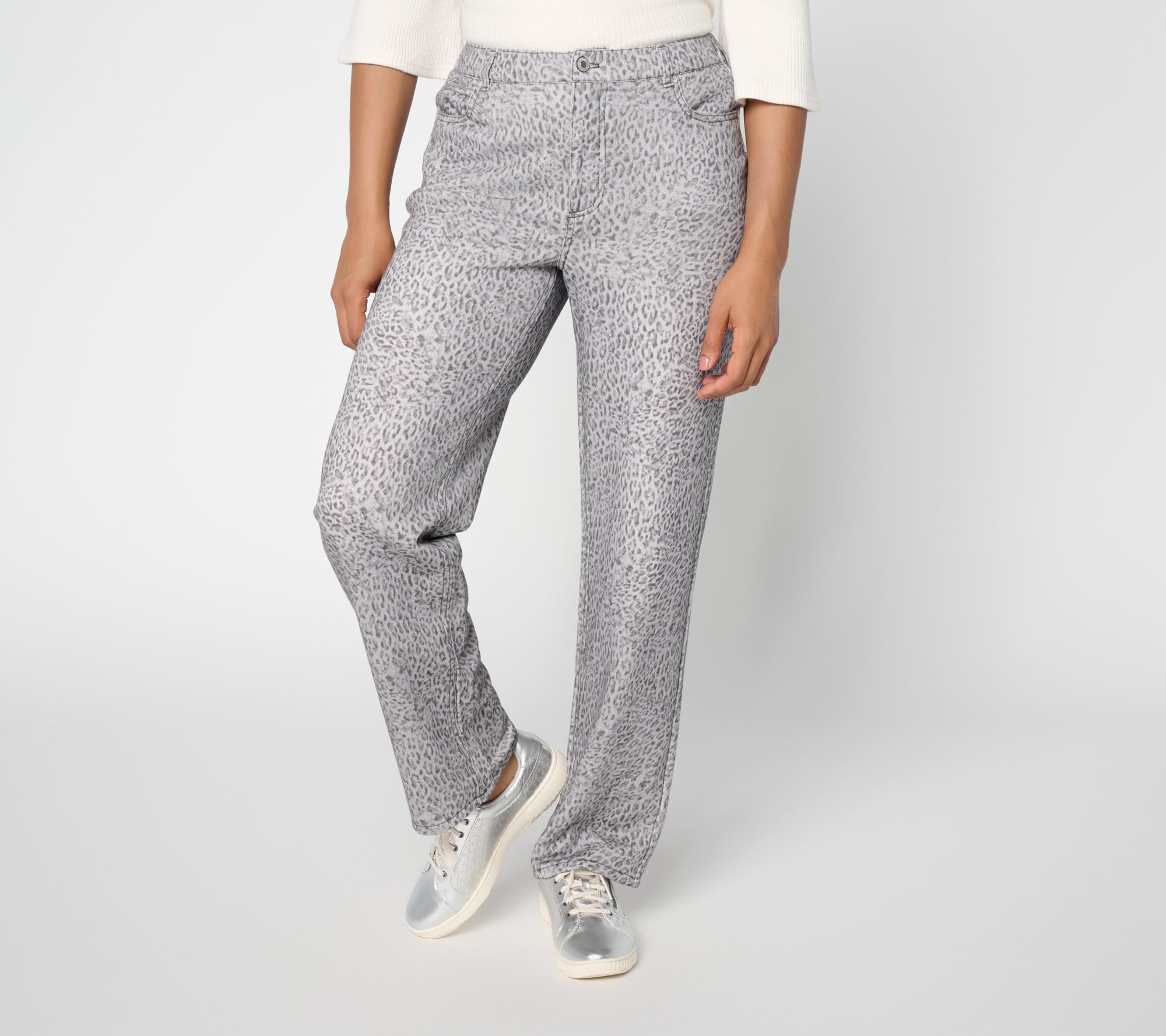 AnyBody Regular Denim Effect French Terry Sweatpant Jean