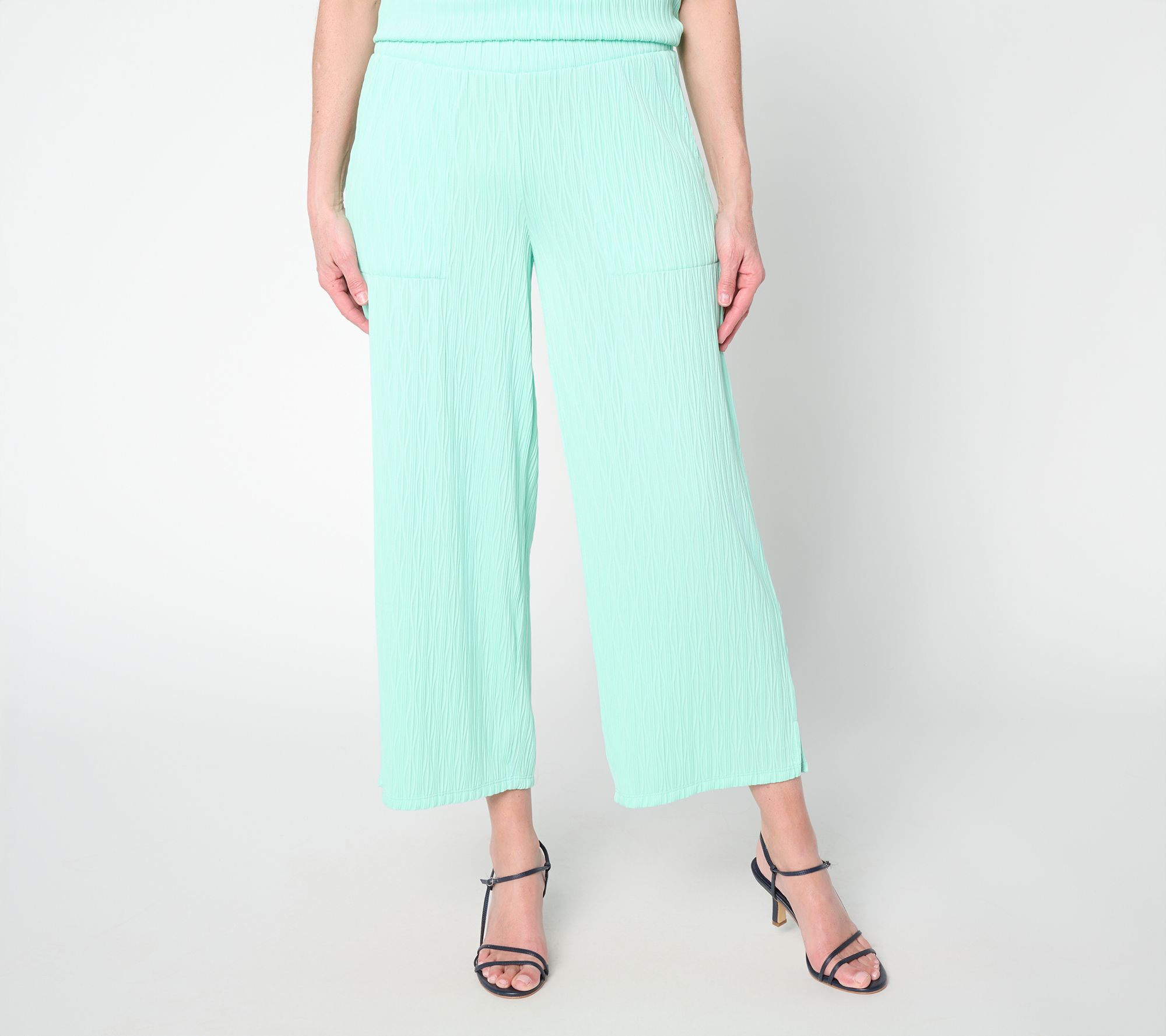 "As Is" Susan Graver Regular Textured Jacquard Pull On Pant