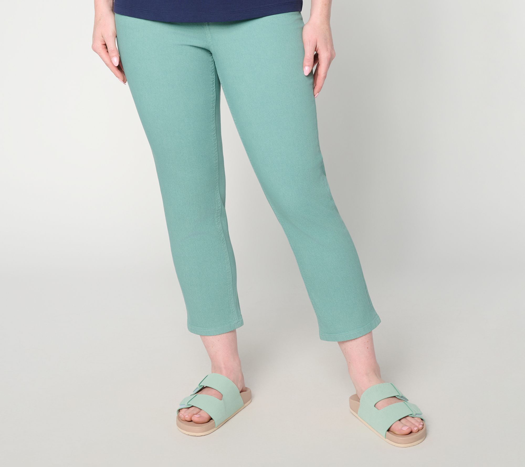 "As Is" Denim & Co. Petite Classic Stretch Colored Crop Jeans