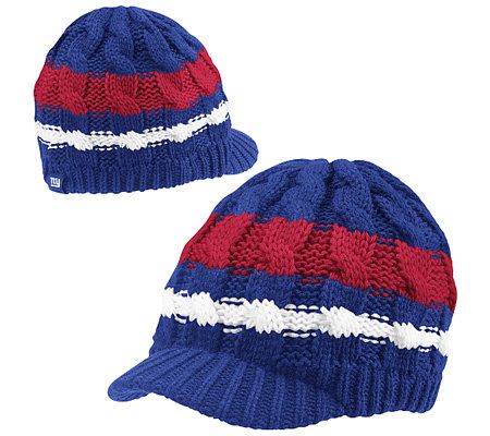 NFL New York Giants Women's Visor Knit Hat 