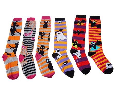 little missmatched 6-pack Kooky Halloween Knee High Socks - Page 1 ...