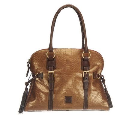 Dooney & Bourke Pearly Python Embossed Leather Domed Buckle Satchel ...