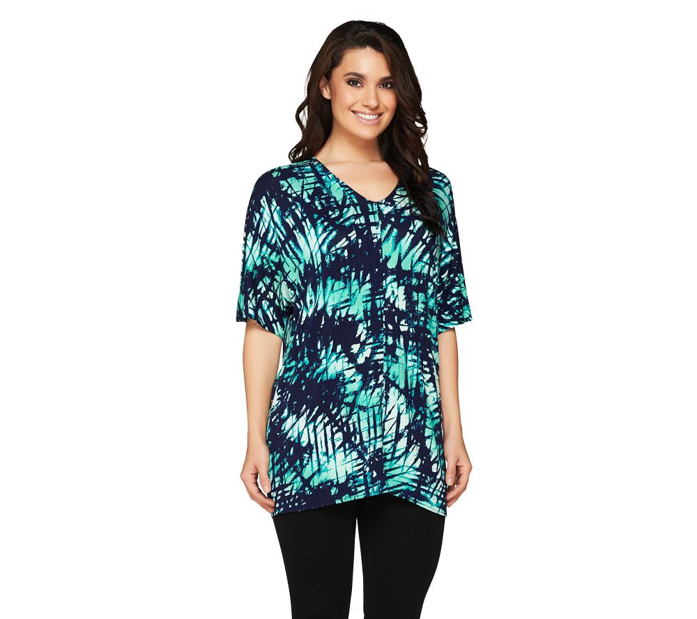 Lisa Rinna Collection Double V-Neck Dolman Tunic - QVC.com