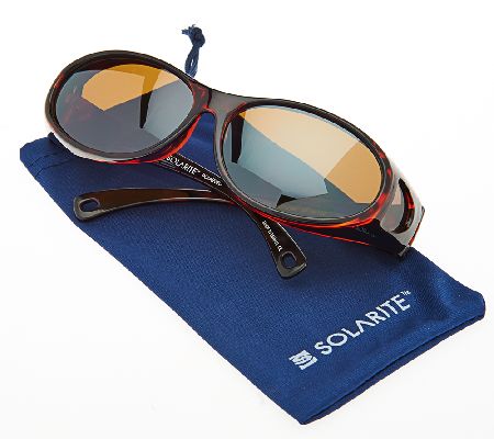 Solarite Fits Over Classic Style Sunglasses with Microfiber Case - QVC.com