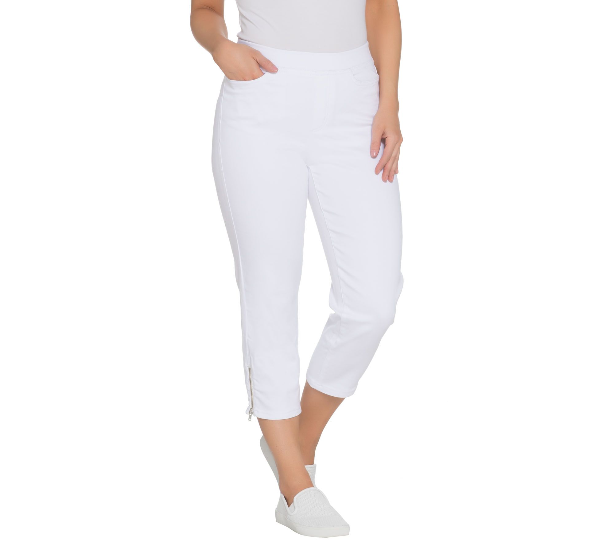 qvc denim & co crop pants