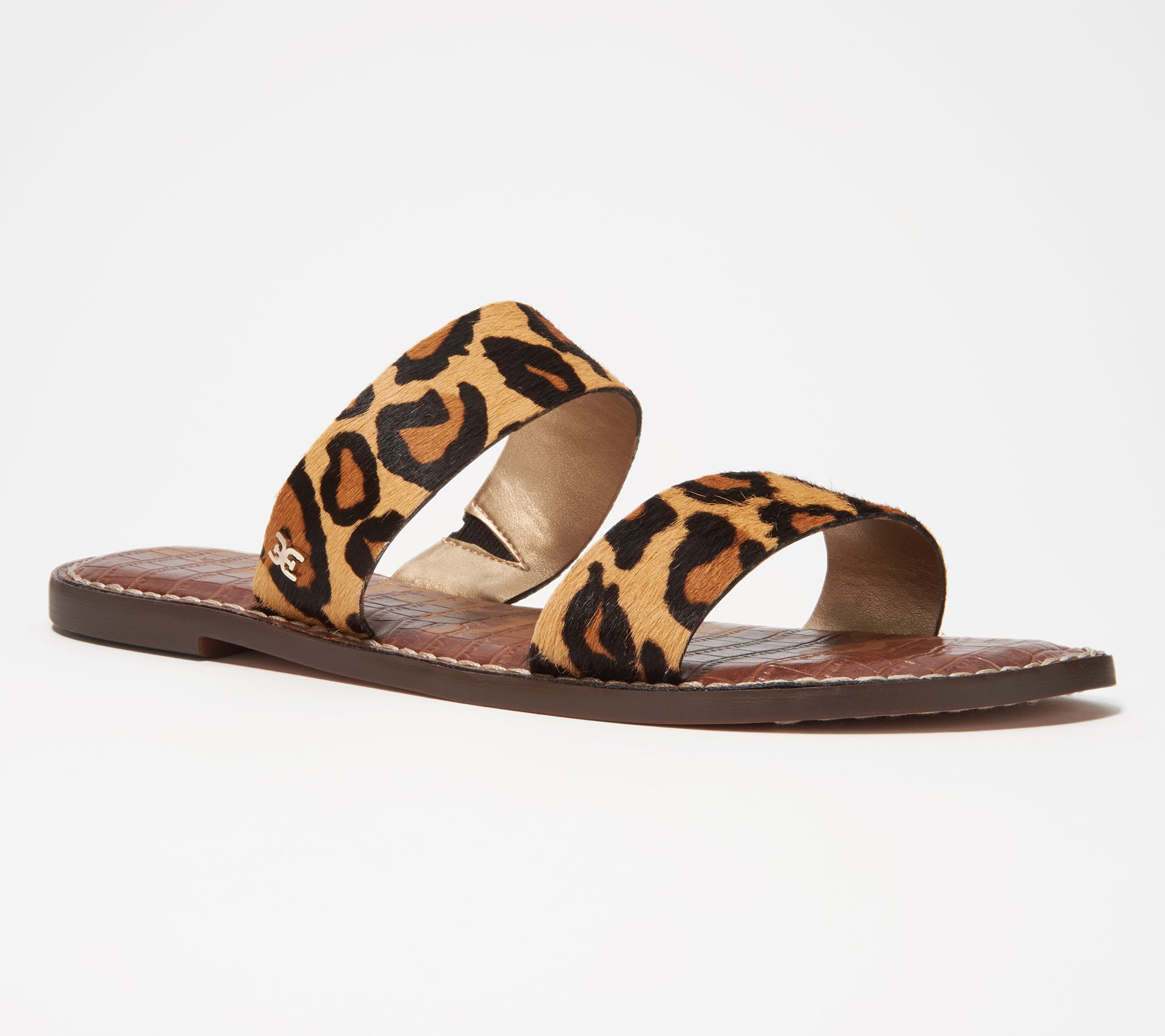 Sam Edelman Haircalf Double Strap Slide Sandals - Gala - QVC.com
