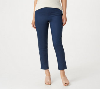 H by Halston Petite Ankle Stretch Gabardine Pull-On Pants