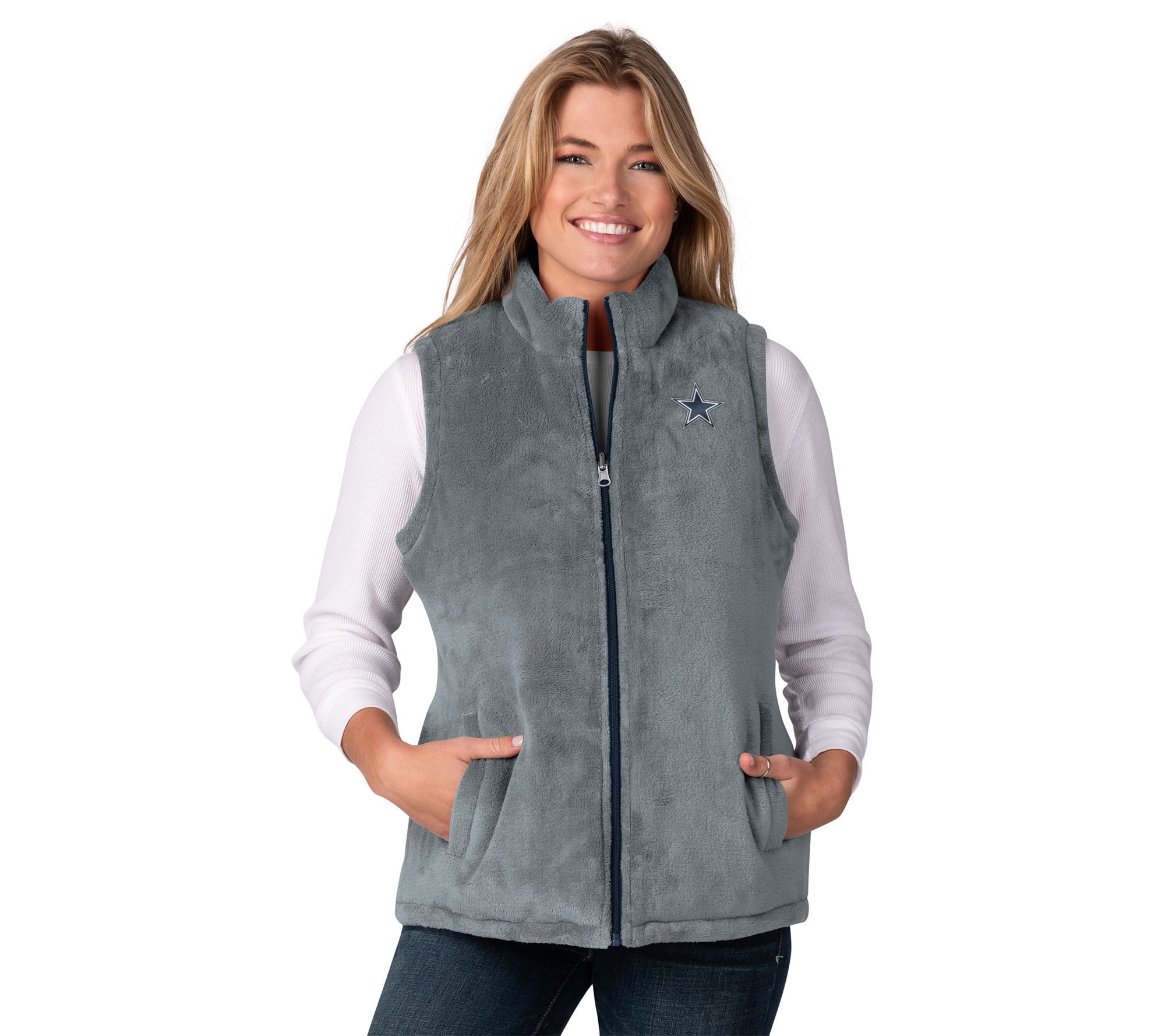 NFL Dallas Women's Micro Mink Reversible Vest
