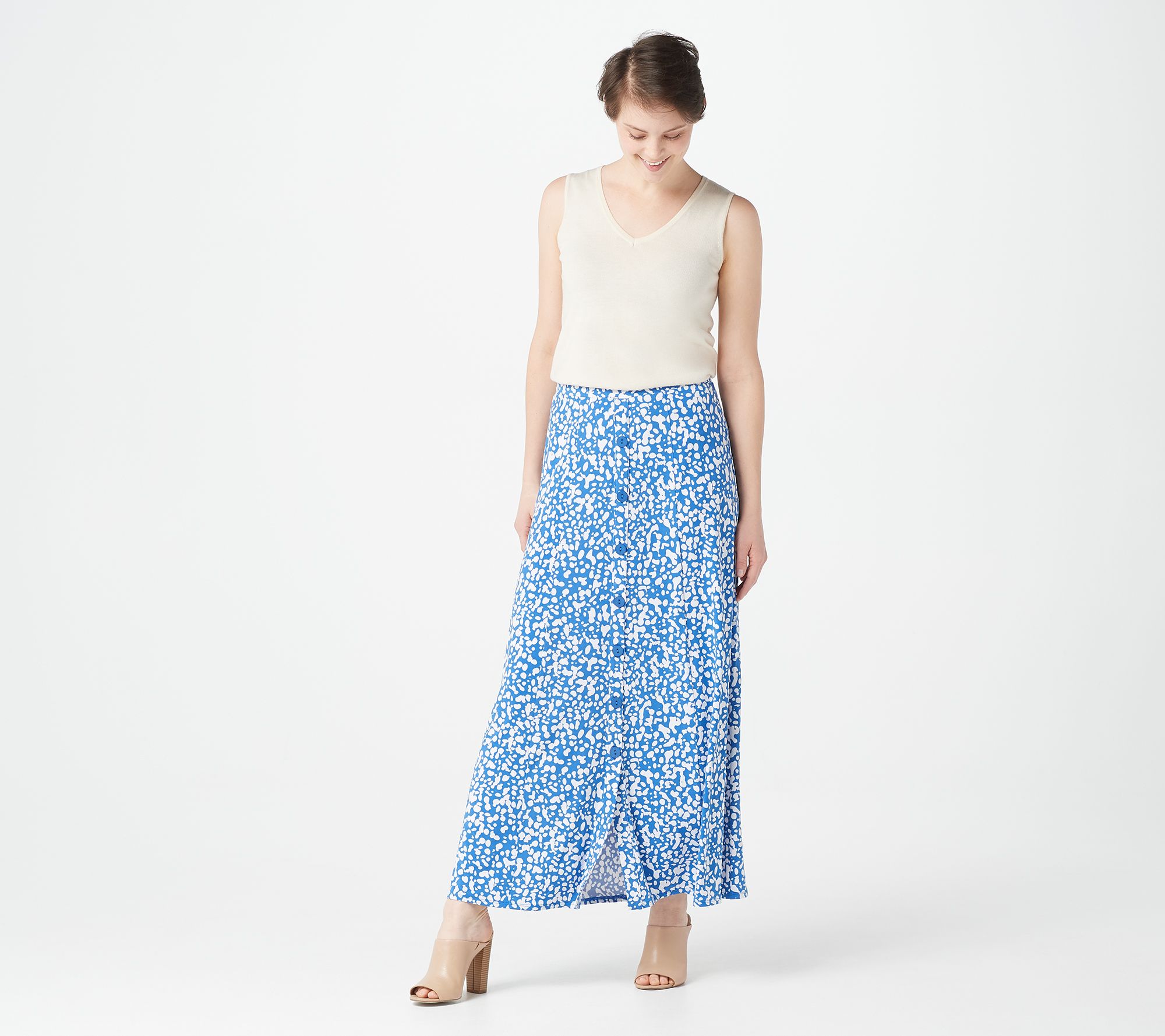 White flowy skirt on sale qvc