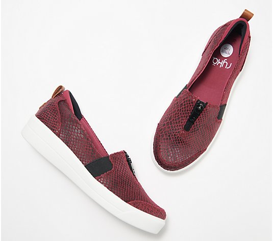 Ryka Slip-On Sneakers with Zip Detail - Vivvi Snake