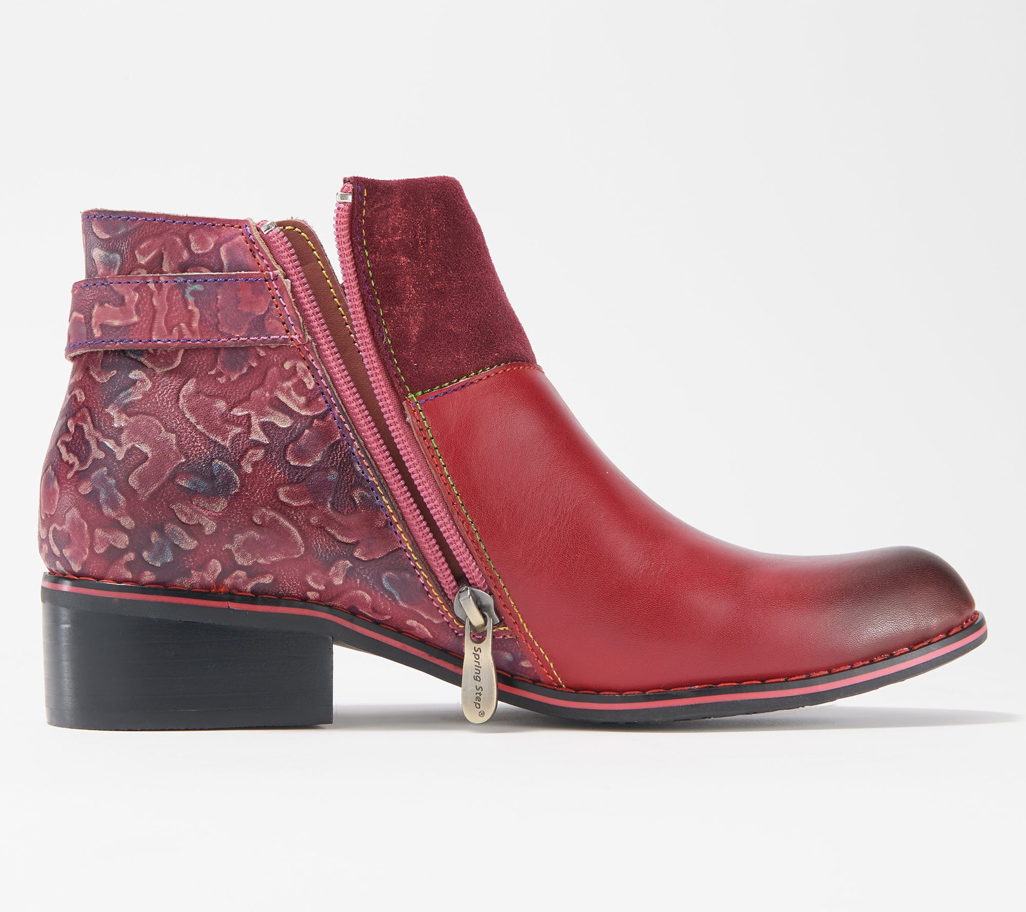 L'Artiste by Spring Step Leather Buckle Ankle Boots - Tiatia - QVC.com