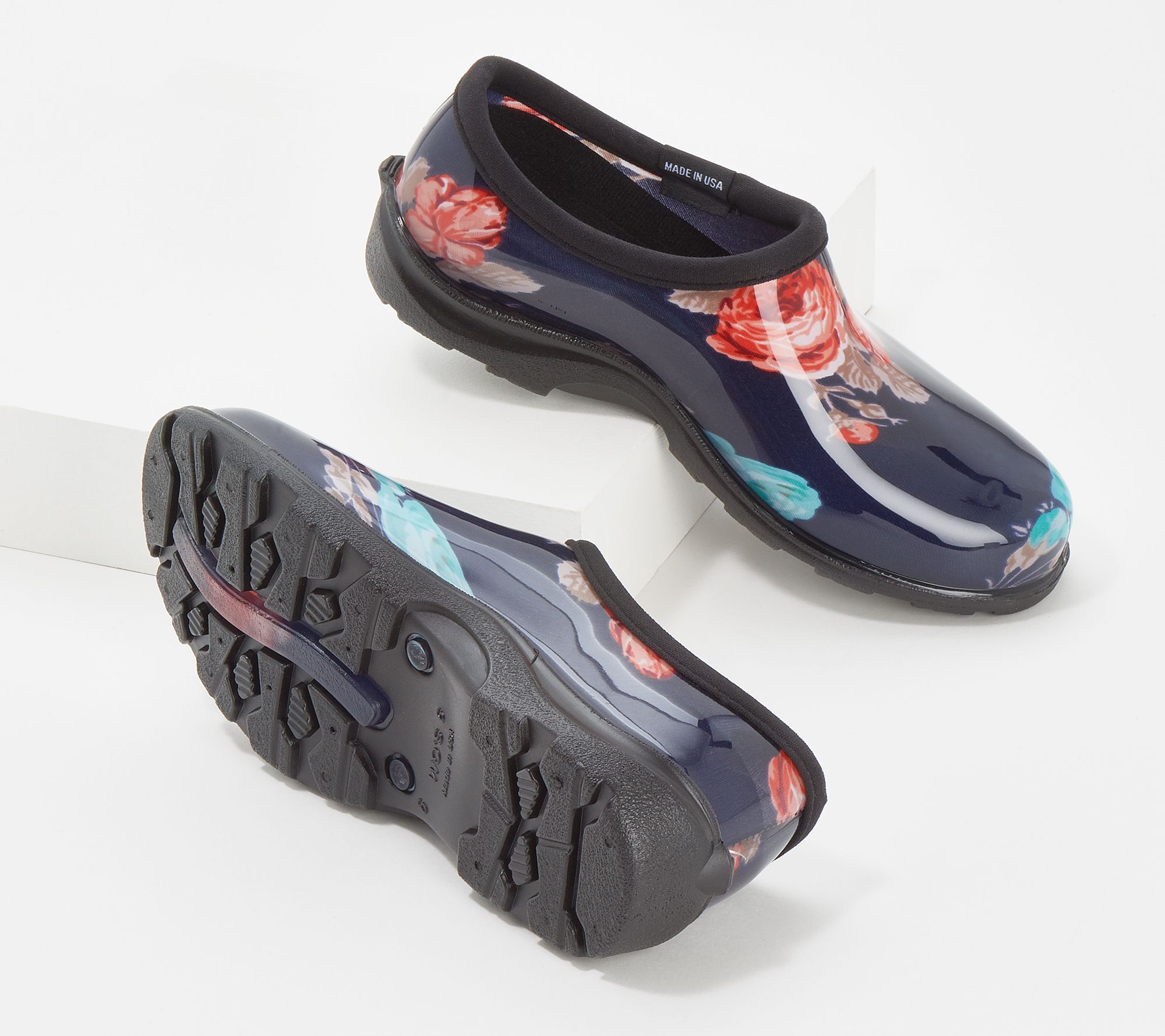 Colorful Floral Hummingbird Print Women Sloggers Waterproof Garden Shoes 