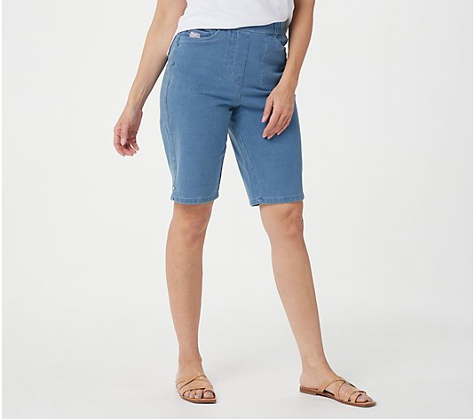 Quacker Factory DreamJeannes Bermuda Shorts with Ring Stone Trim