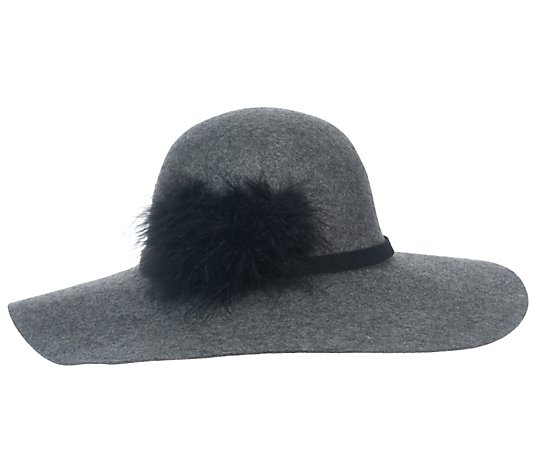 Anthony Maxwell Floppy Brim Wool Felt Hat with Pom-pom