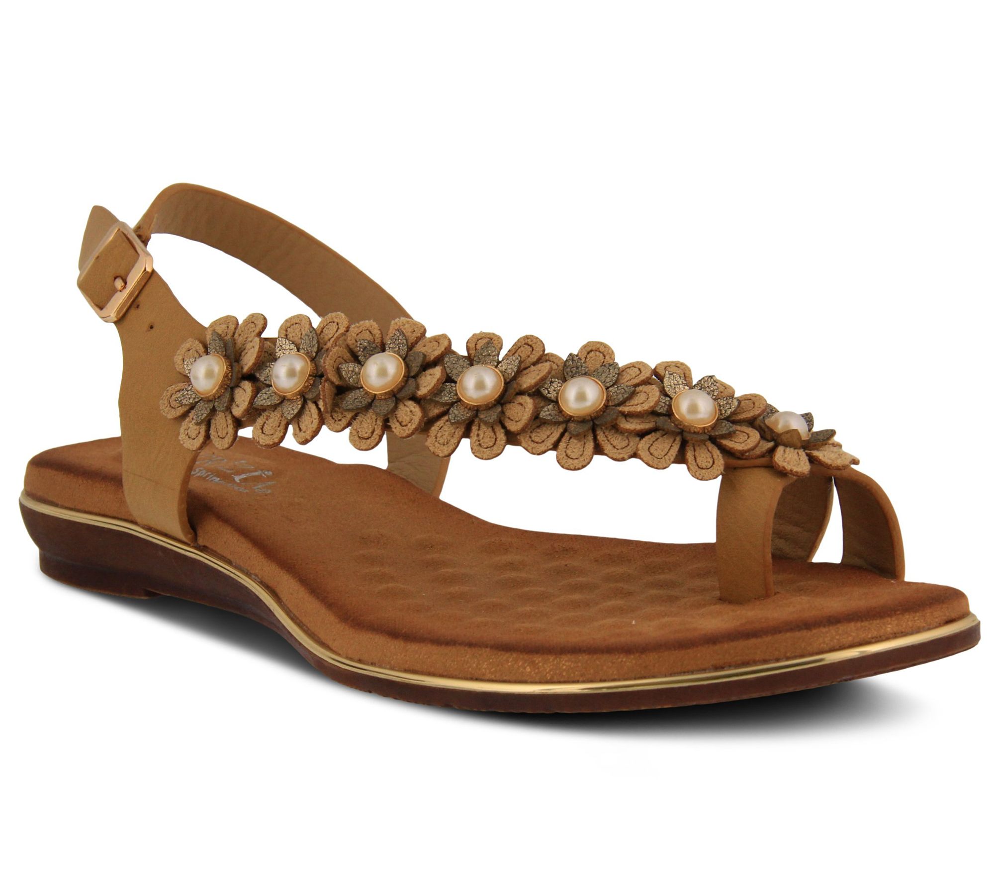 Patrizia by Spring Step Adjustable Toe-Loop Sandals - Setrella - QVC.com