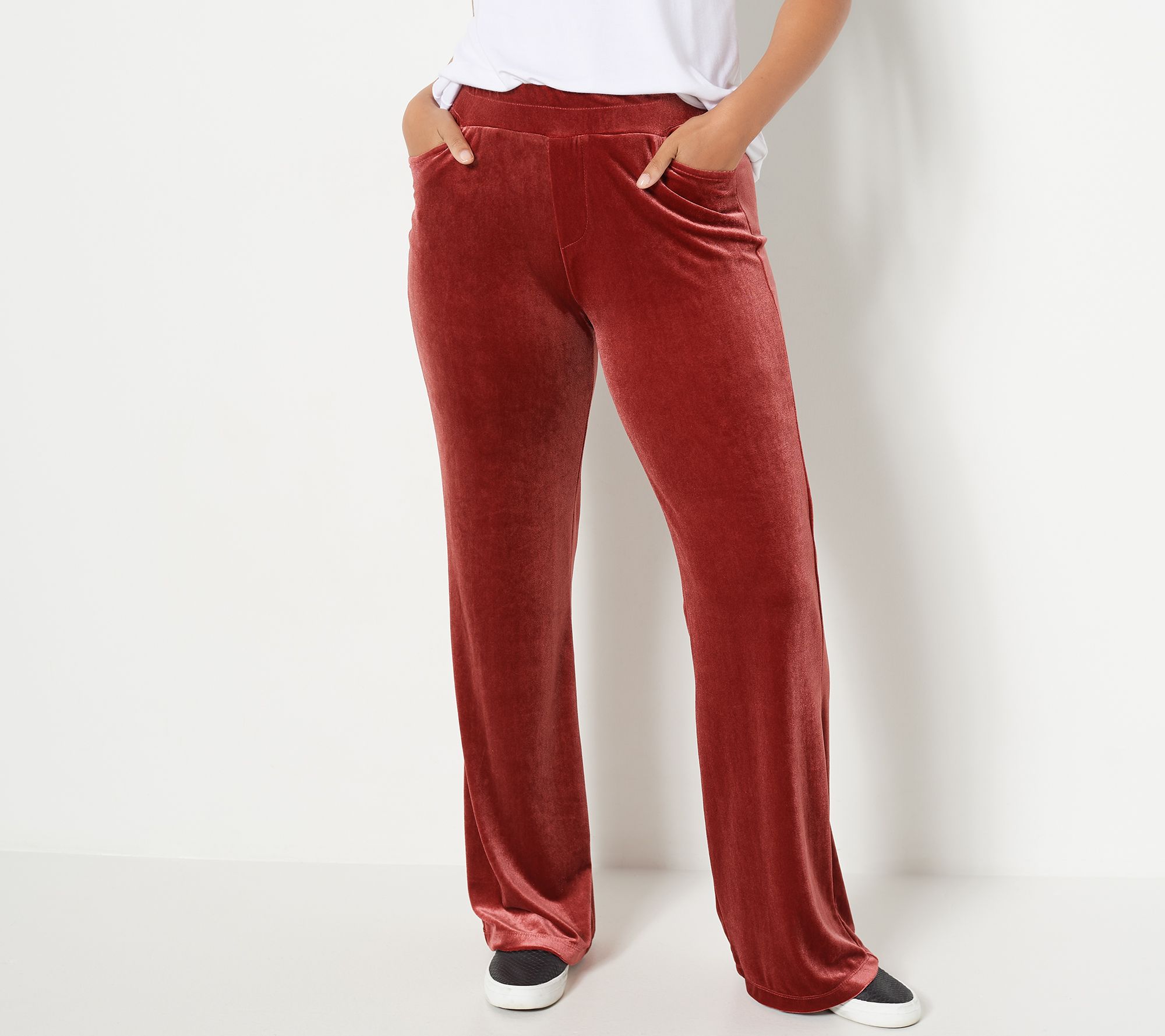 Attitudes by Renee Velvet Wide Leg Knit Pants - QVC.com