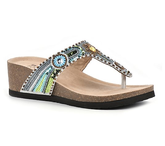 White Mountain Wedge Sandals - Bluejay