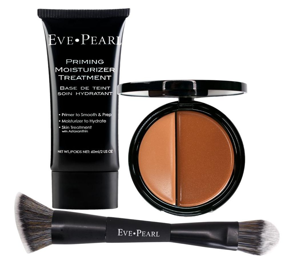 EVE PEARL 3-pc Priming Moisturizer, Dual Foundation & Brush