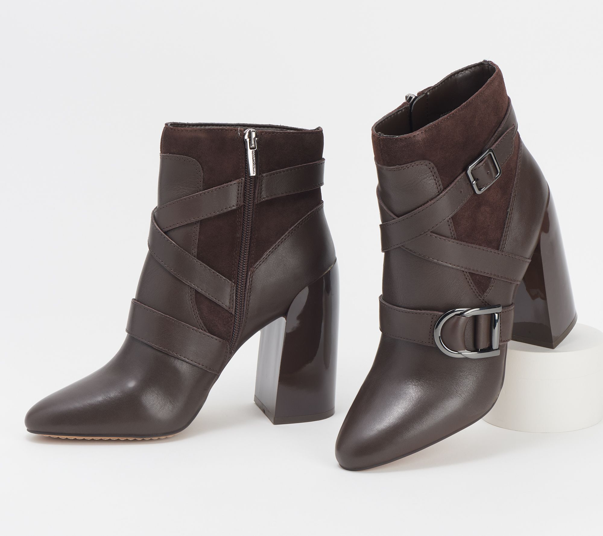 Vince Camuto Allost Leather/Suede Heeled Bootie - 20513573