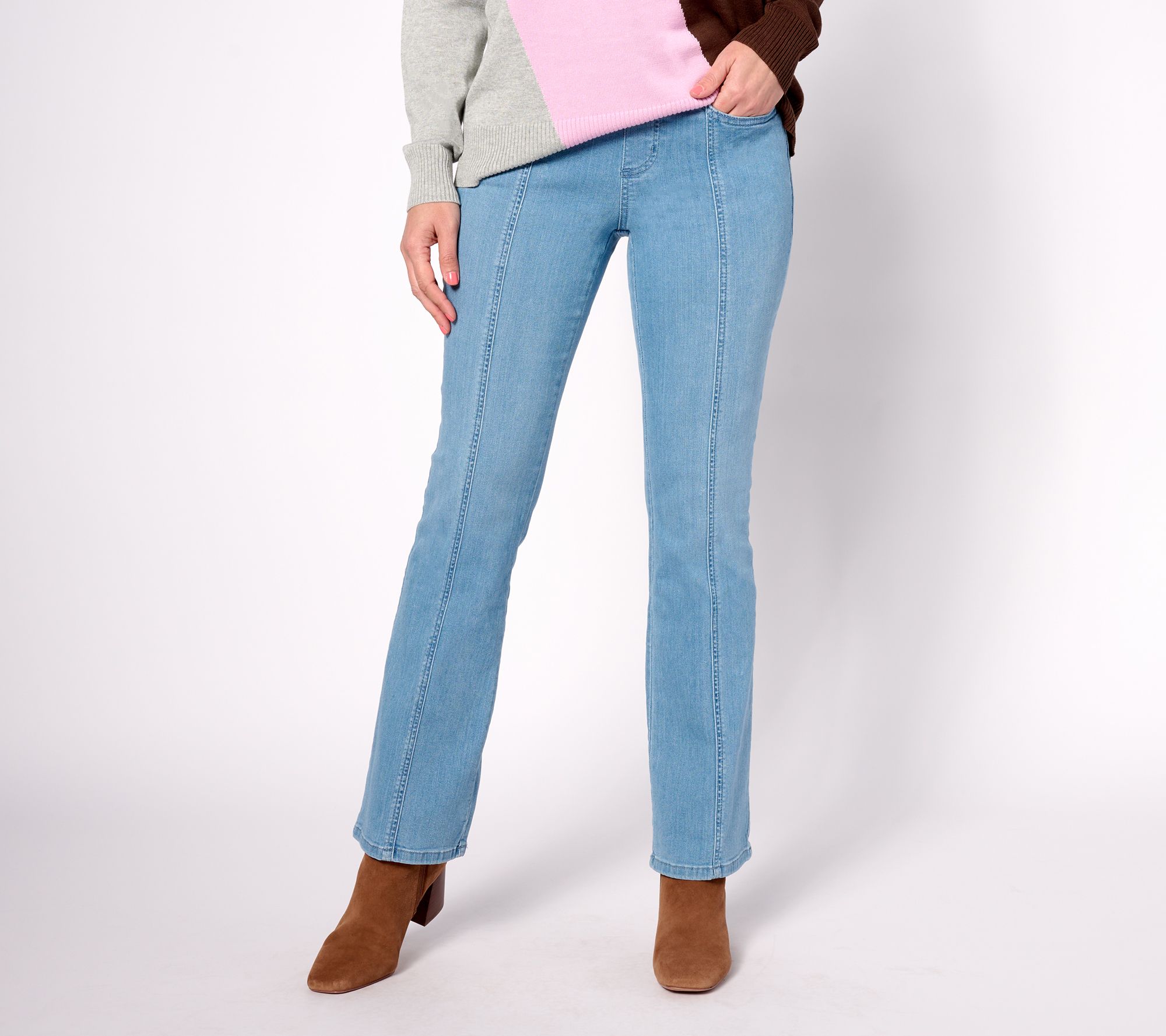Belle by Kim Gravel Pet Primabelle Seamed Boot Cut Jeans