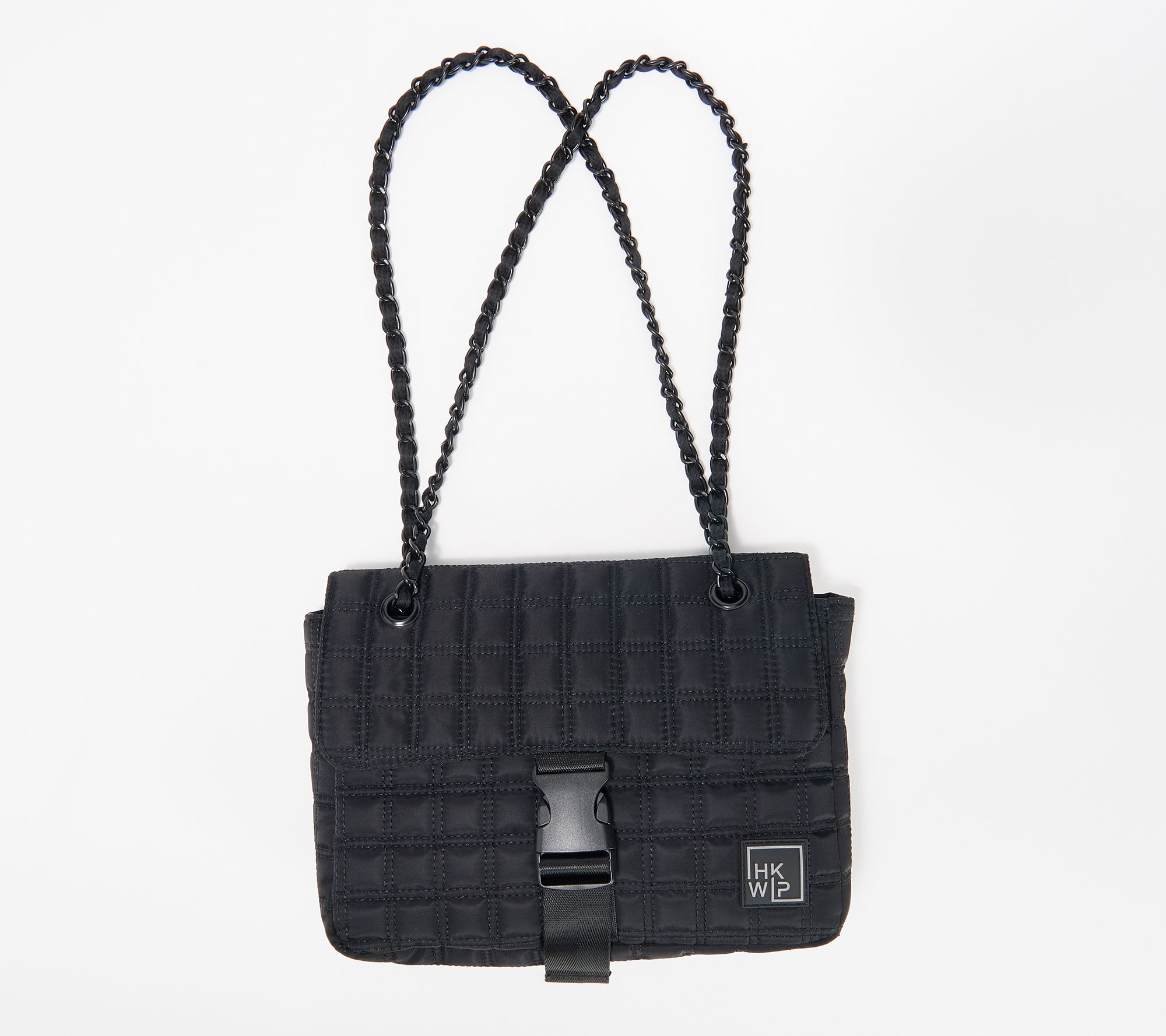 "As Is" IHKWIP Quilted Flap Convertible Shoulder Bag w/ Chain Strap