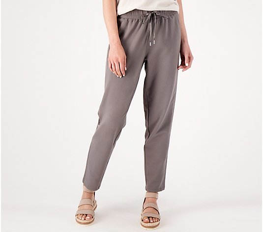 "As Is" J Jason Wu Petite Tapered Knit Jogger with Satin Detail