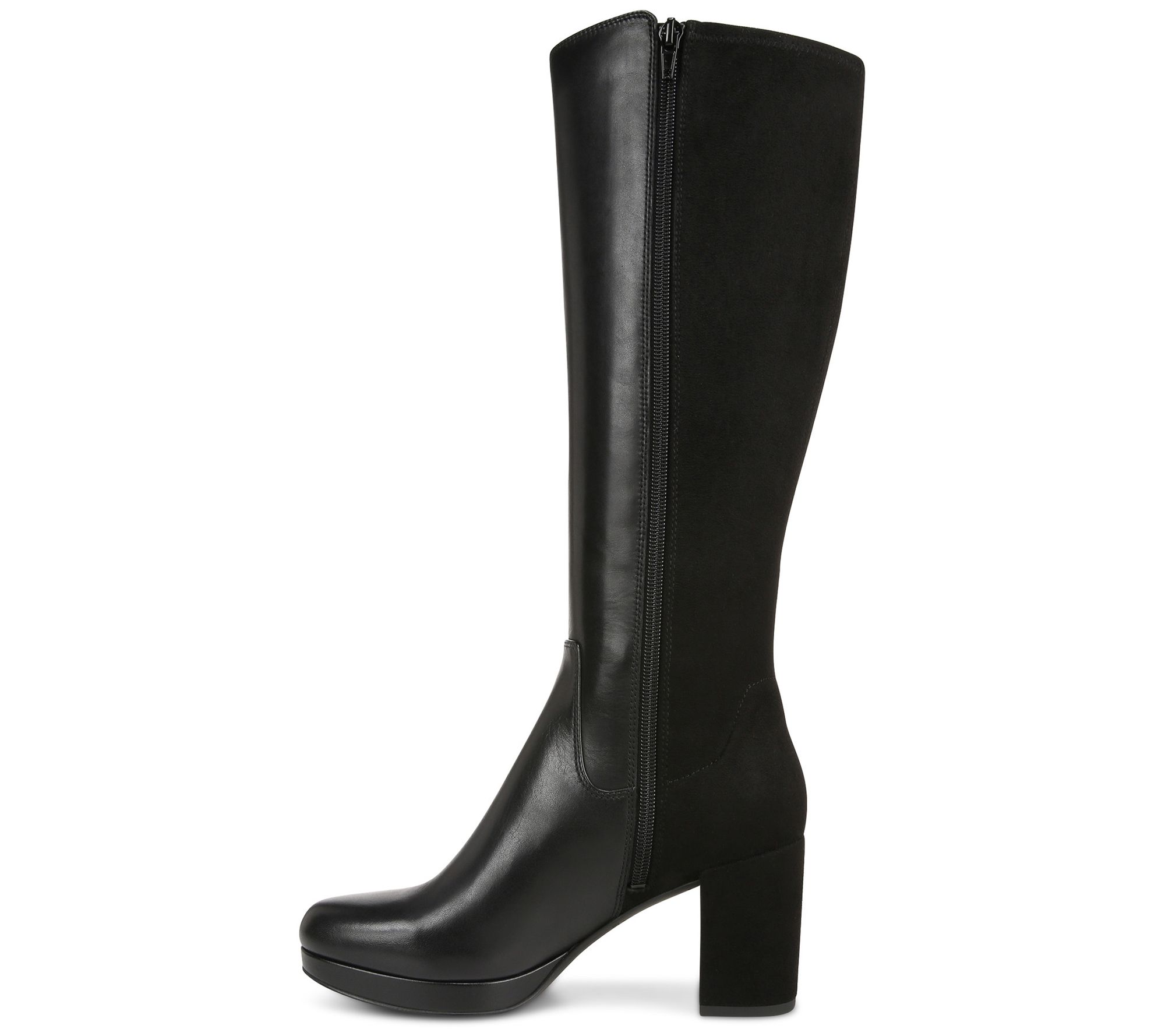 Vionic Leather & Stretch Tall Shaft Boots - Ynez - QVC.com
