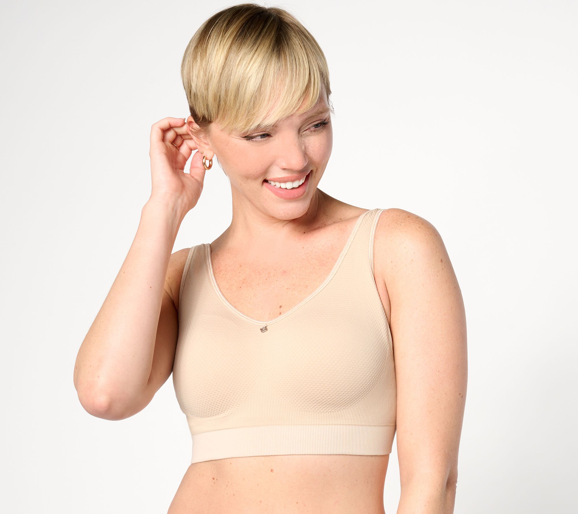 Breezies Wild Rose Seamless Wirefree Support Bra with Leah Williams 
