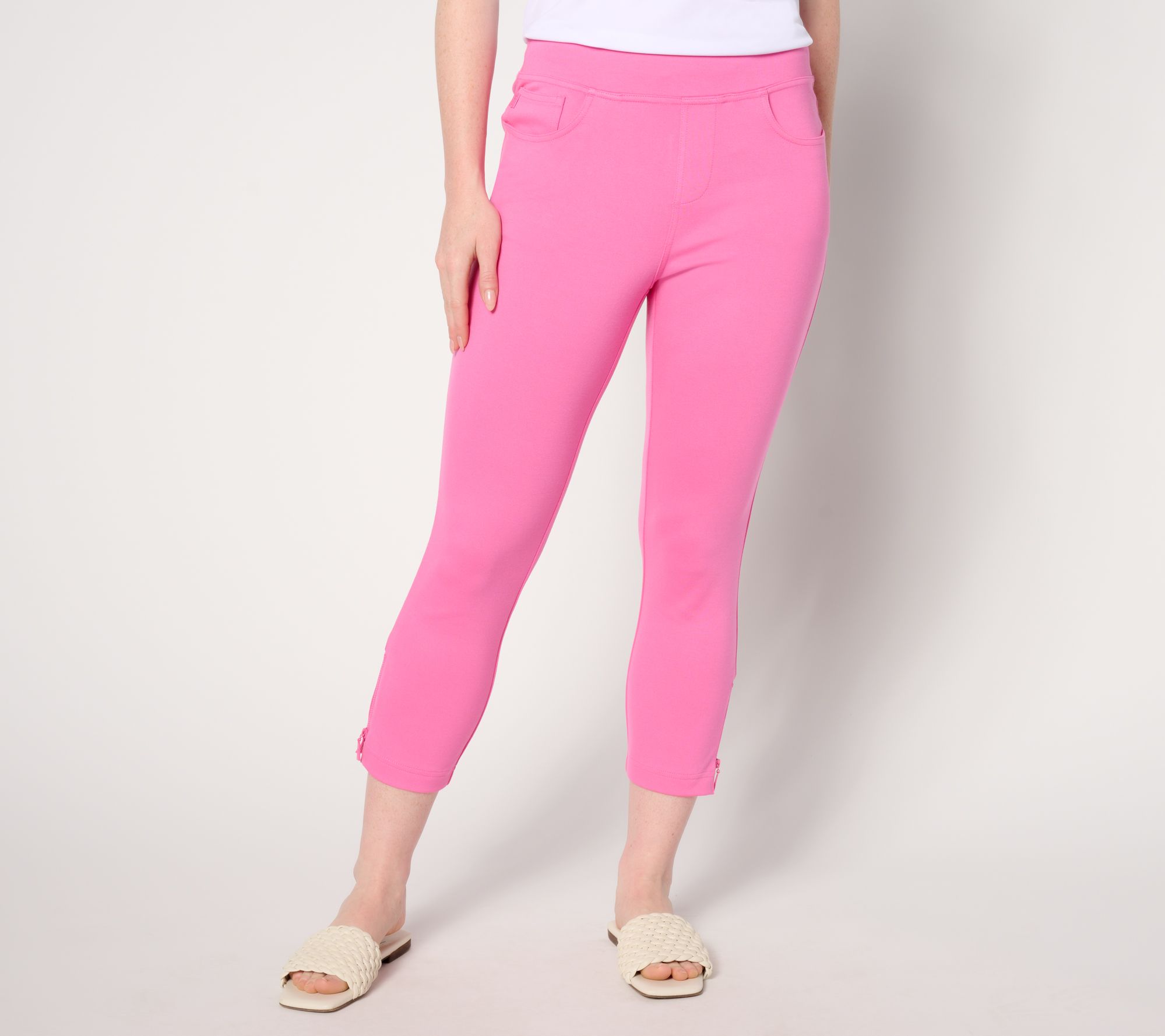 Belle by Kim Gravel Petite Coastal Crop Perfect Ponte Pants