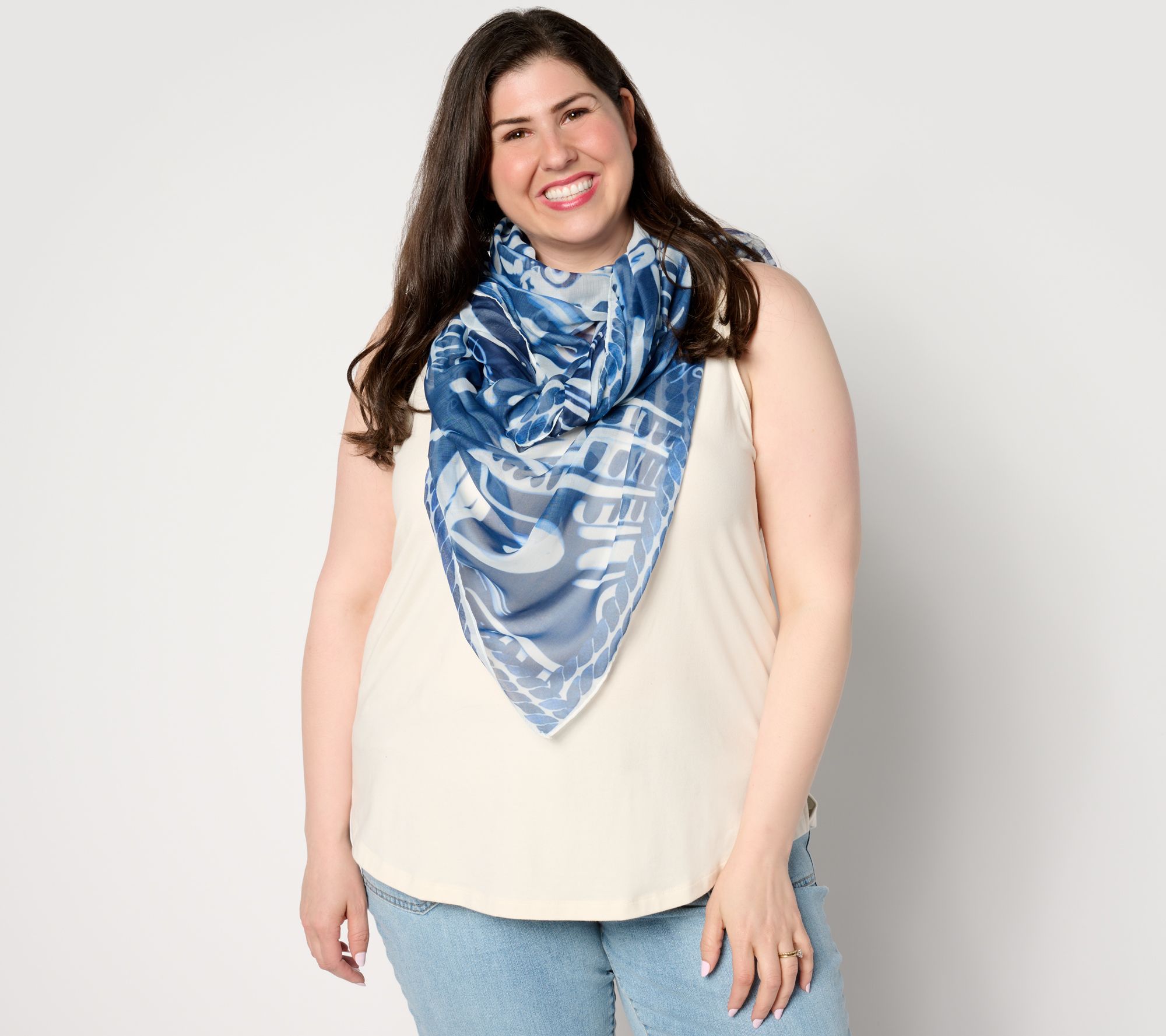 Women with Control Printed Scarf
