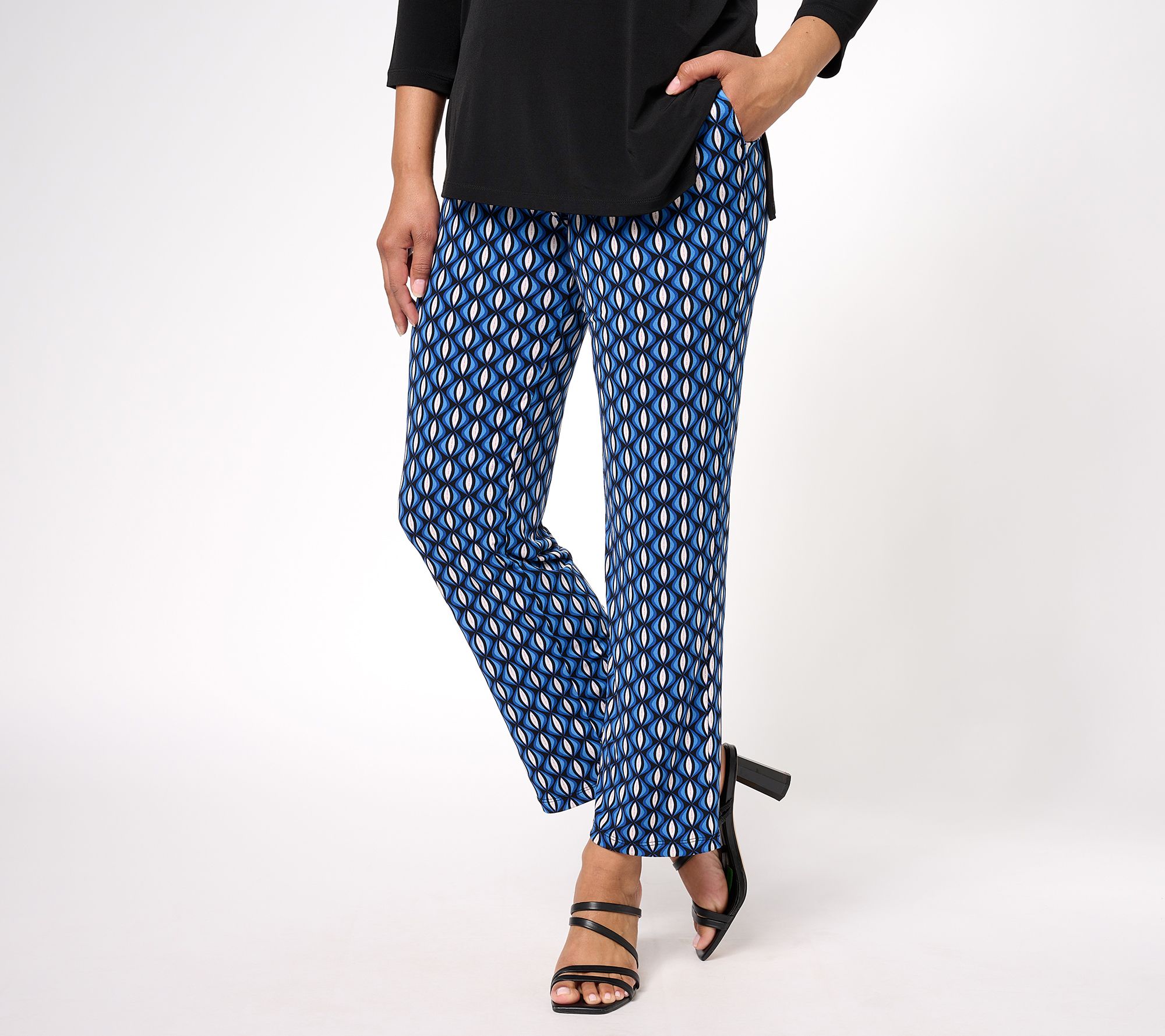 "As Is" Susan Graver Petite Liquid Knit Sofia Ankle Pants