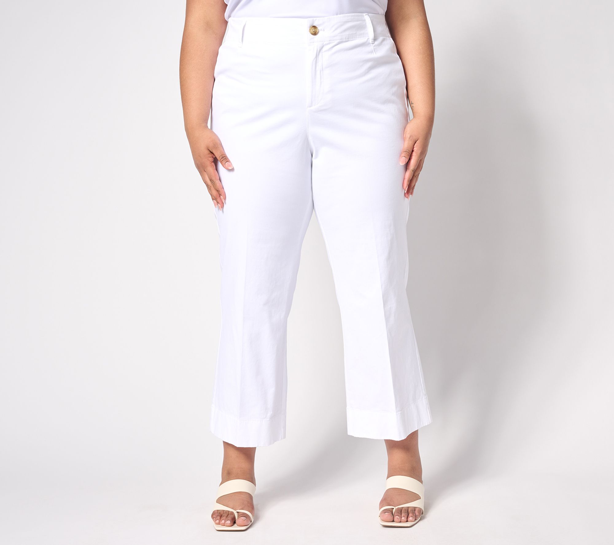 "As Is" Joan Rivers The Weekend Reg Twill Cropped Wide Leg Pants