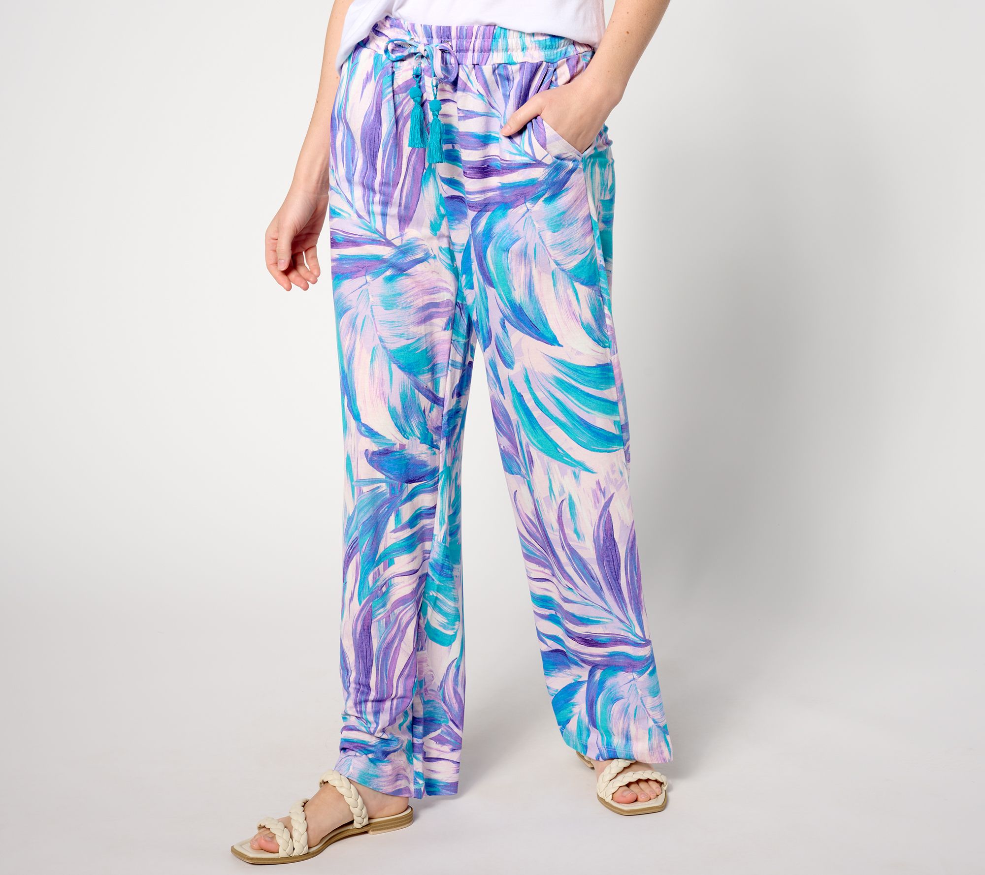 "As Is" Belle Beach by Kim Gravel Reg Cabana Knit Laguna Pant