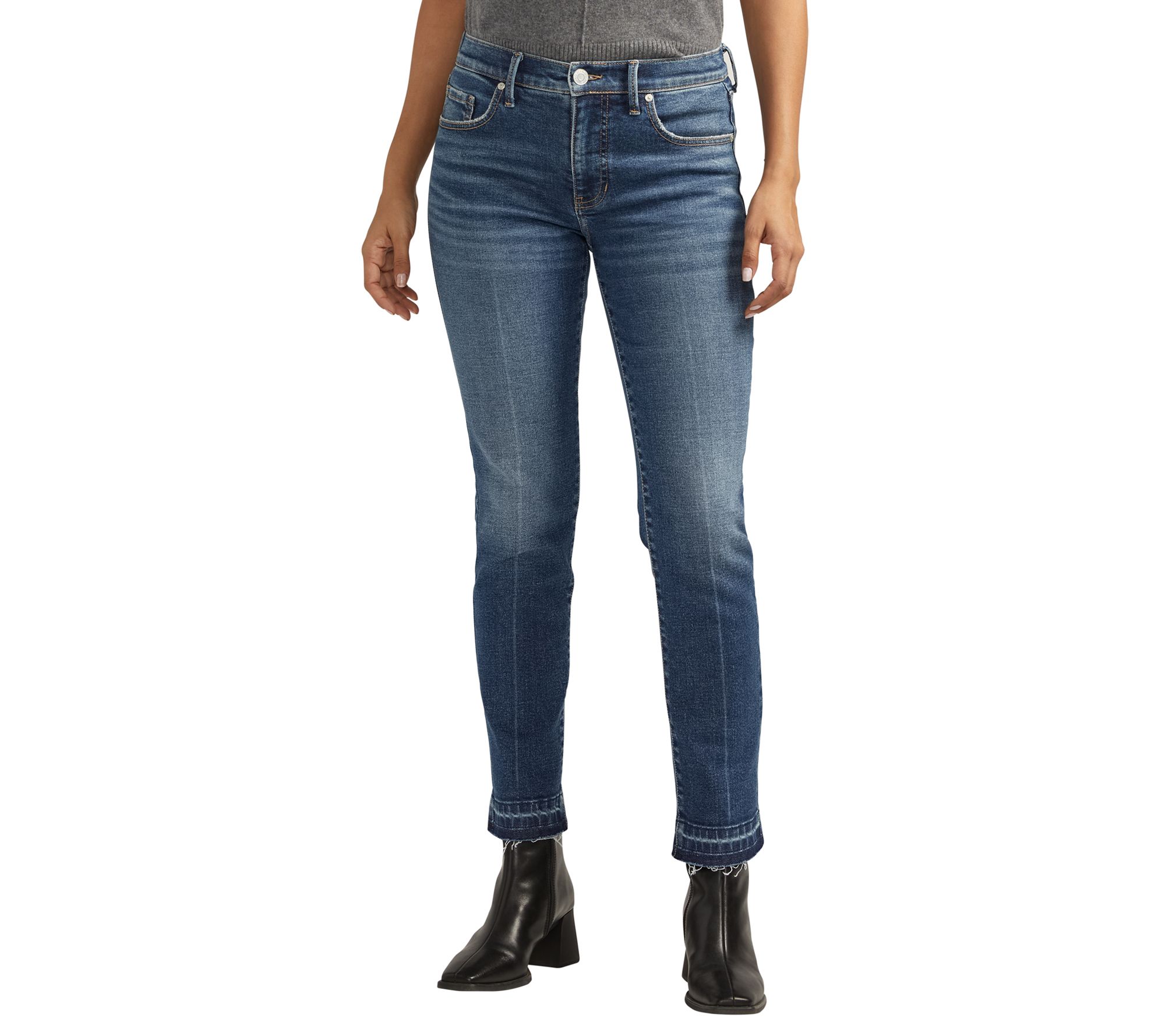 JAG Women's Cassie Mid Rise Slim Straight Jeans