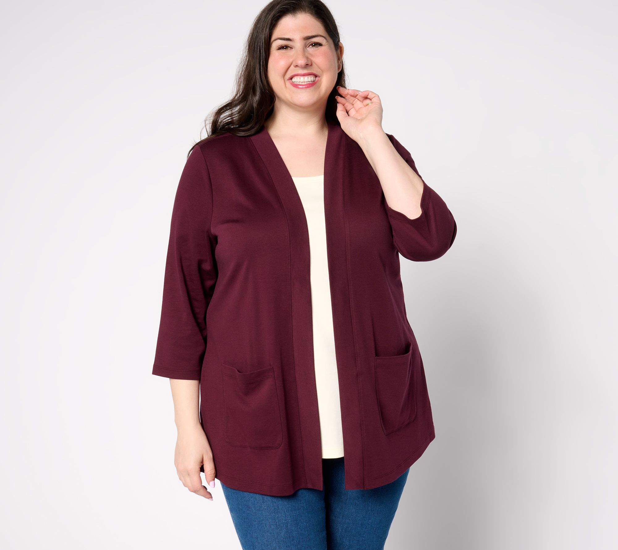 Isaac Mizrahi Live! Essentials Pima Cotton Layered Look