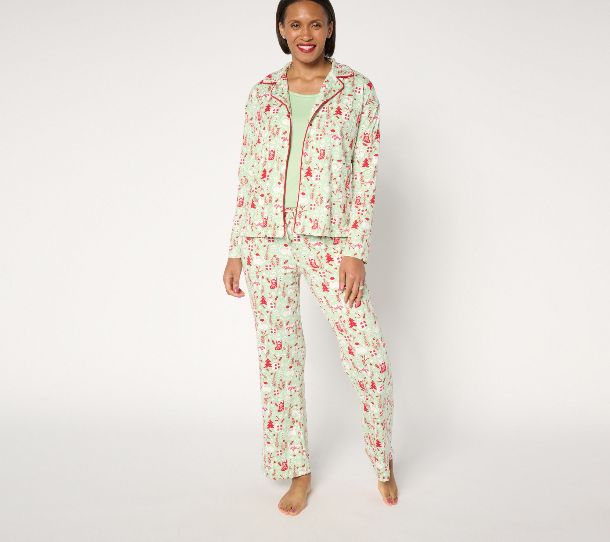 MUK LUKS Petite Dream Cloud Notch Collar Pajama Set