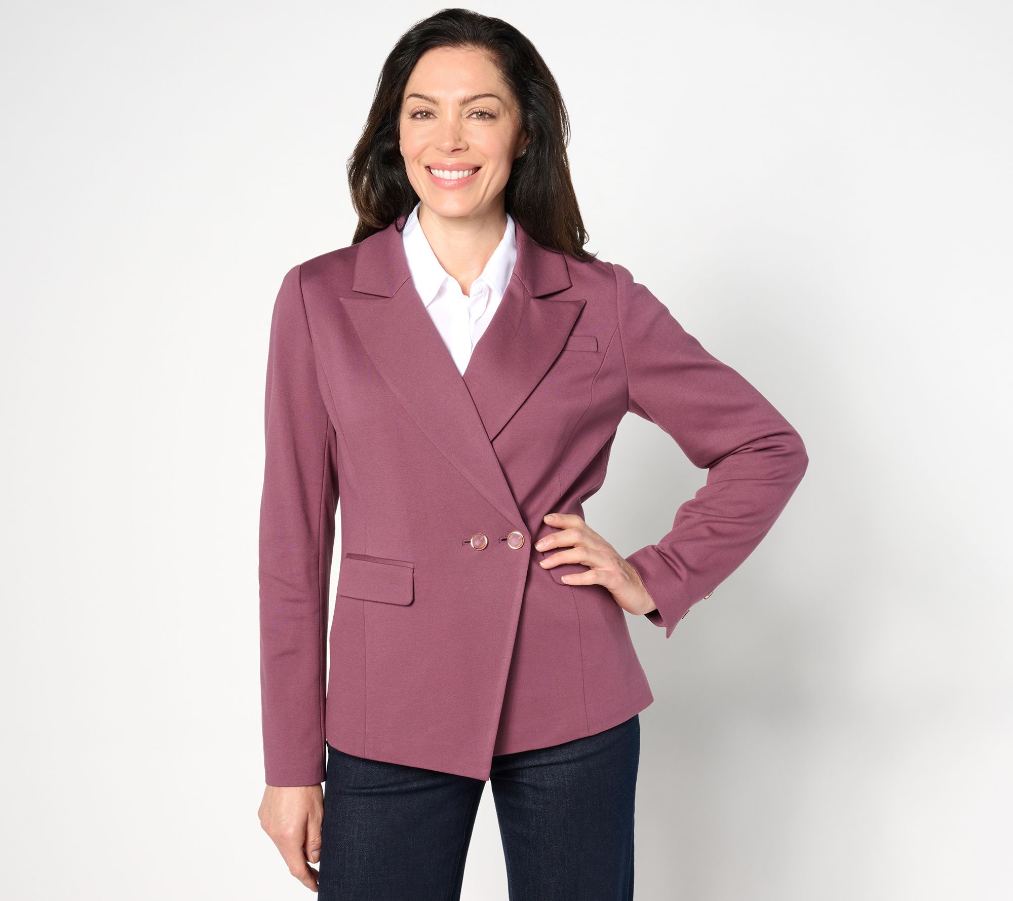 "As Is" BEAUTIFUL by Lawrence Zarian Double Button Ponte Blazer