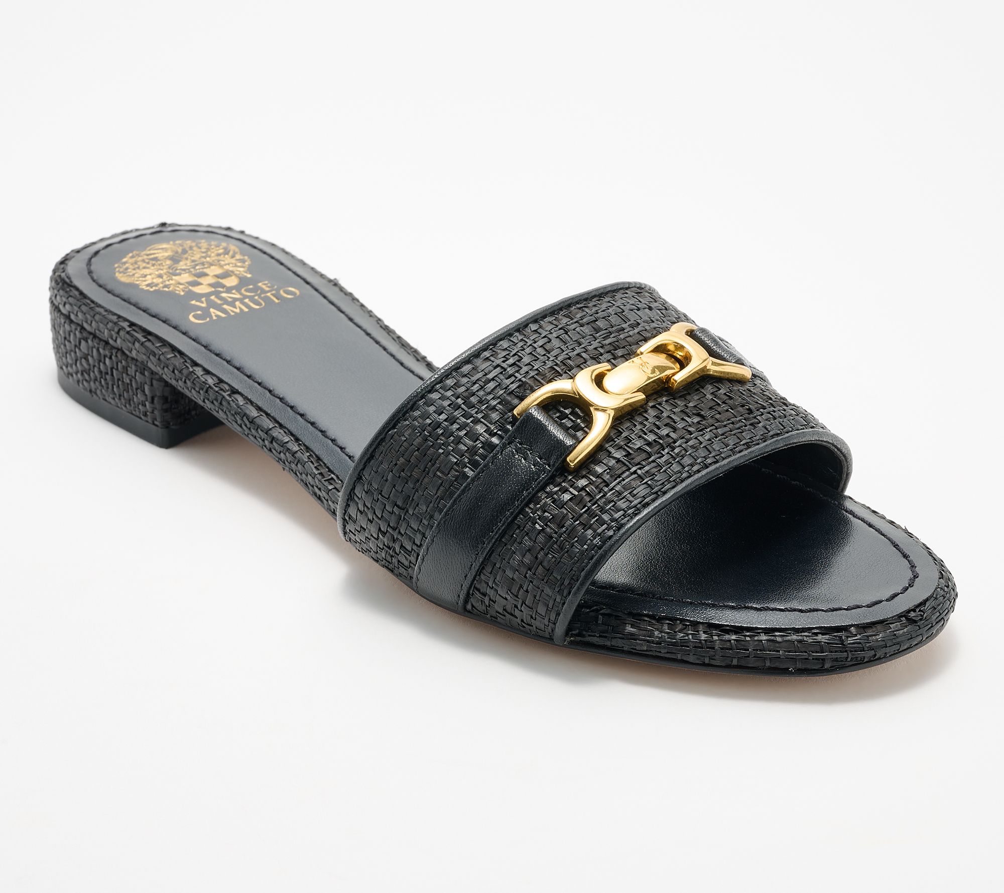 Vince Camuto Leather or Raffia Slide Sandals Maxine