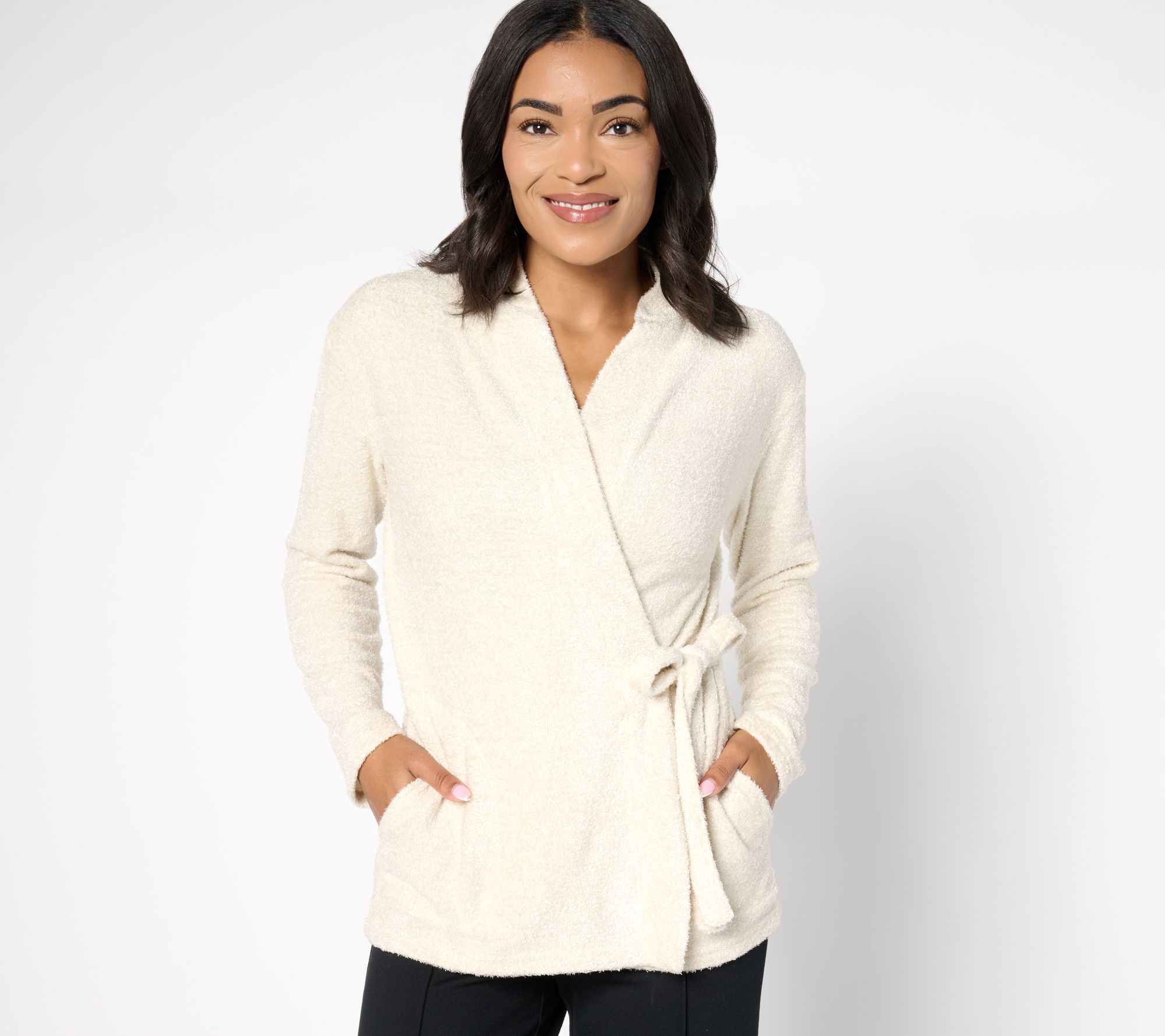 "As Is" MUK LUKS Feather Down Side Tie Cardigan